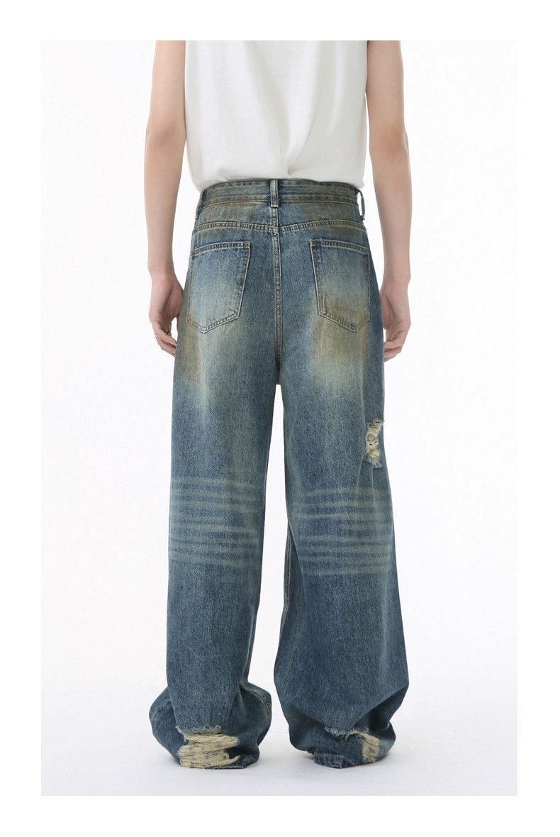 Japanese Brand × Jean American style distressed trendy retro wide-leg ripped jeans Size US 32 / EU 48 - 6 Thumbnail