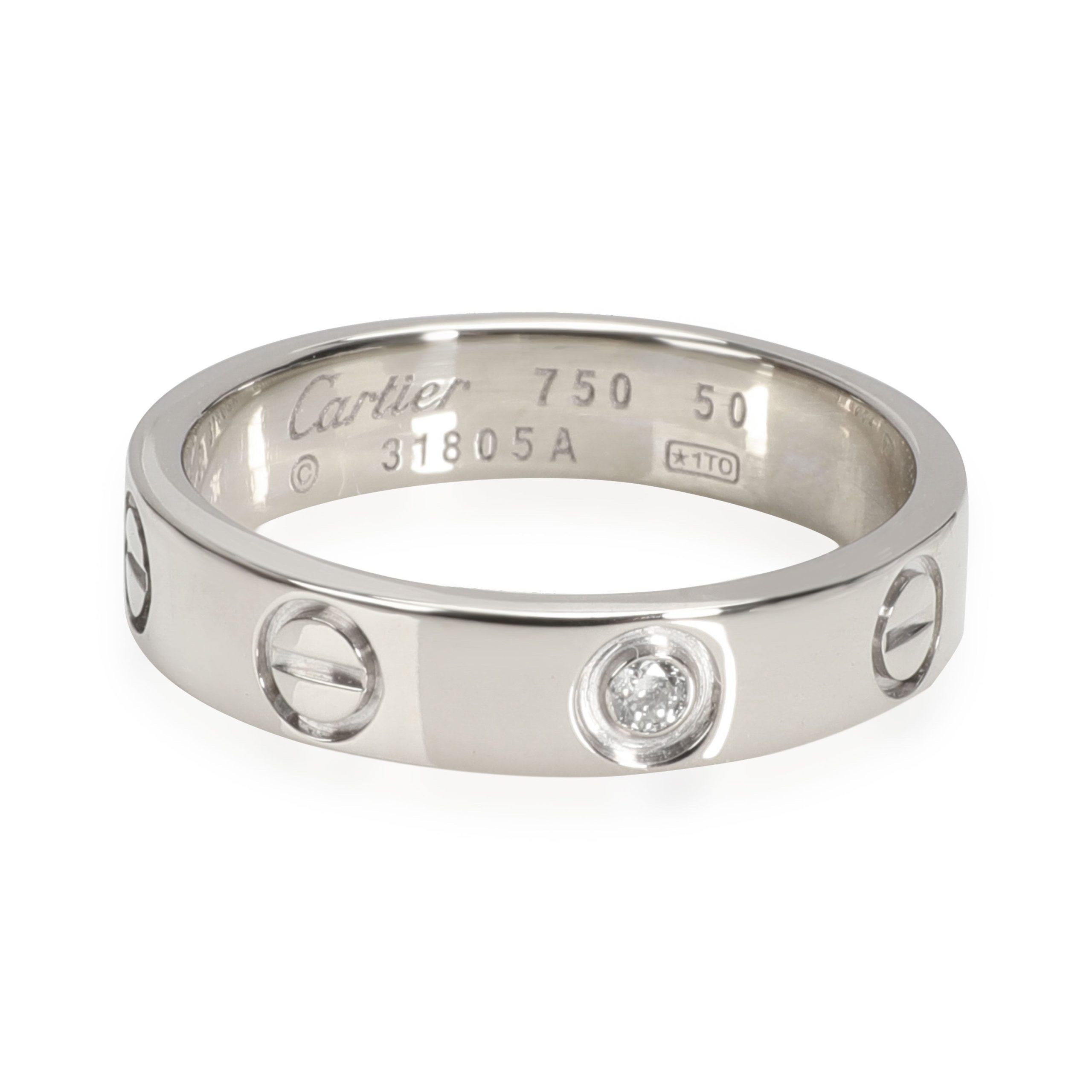 Cartier LOVE Diamond Ring in 18K White Gold 0.02 CTW