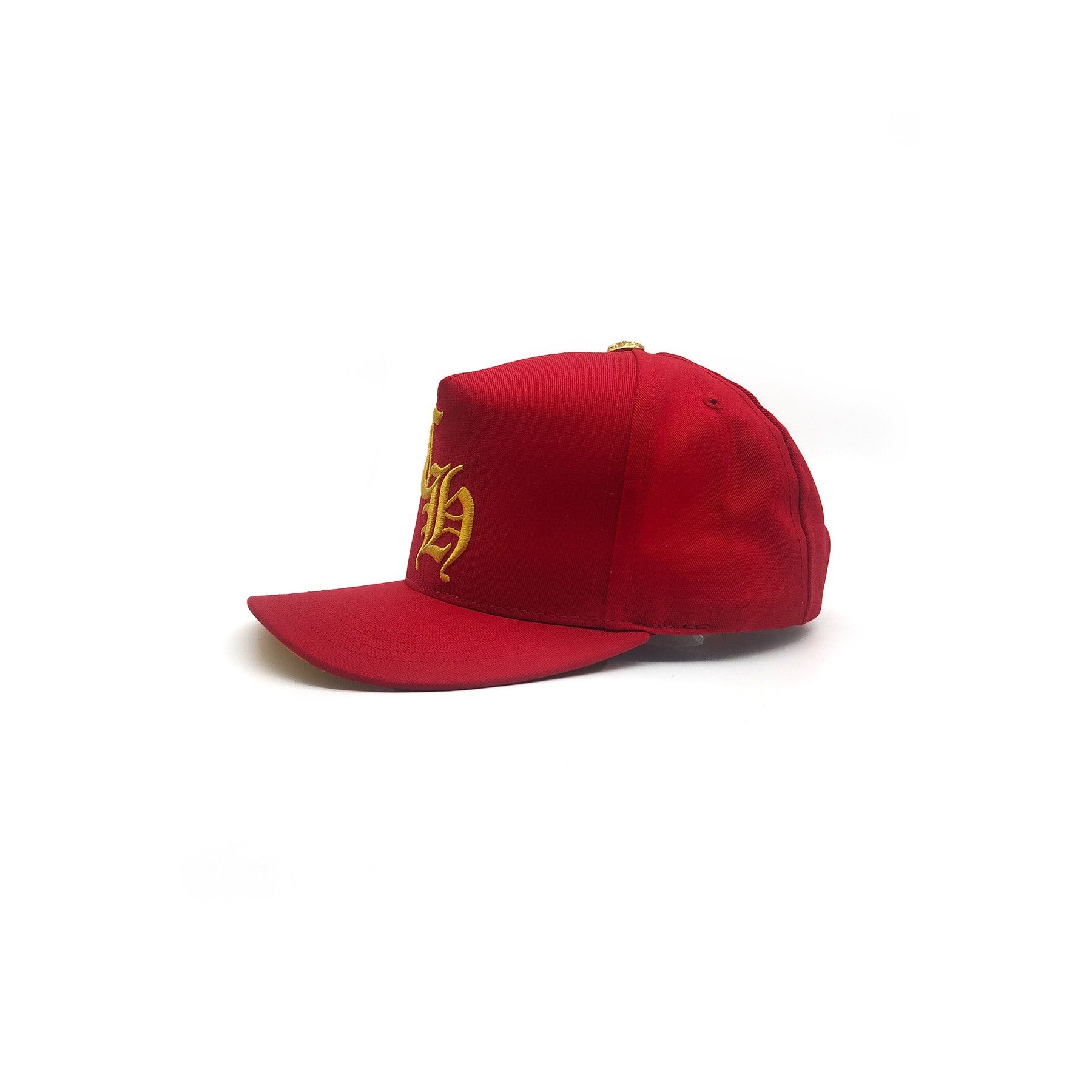 Chrome Hearts Chrome Hearts CH Embroidered 22K Gold Diamond Button Red Cap Size ONE SIZE - 4 Thumbnail