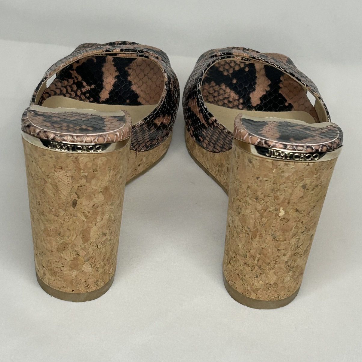 Jimmy Choo Jimmy Choo Almer 80 Snake-Effect Leather Sandals, 37 1/2 Size US 7.5 / IT 37.5 - 6 Thumbnail