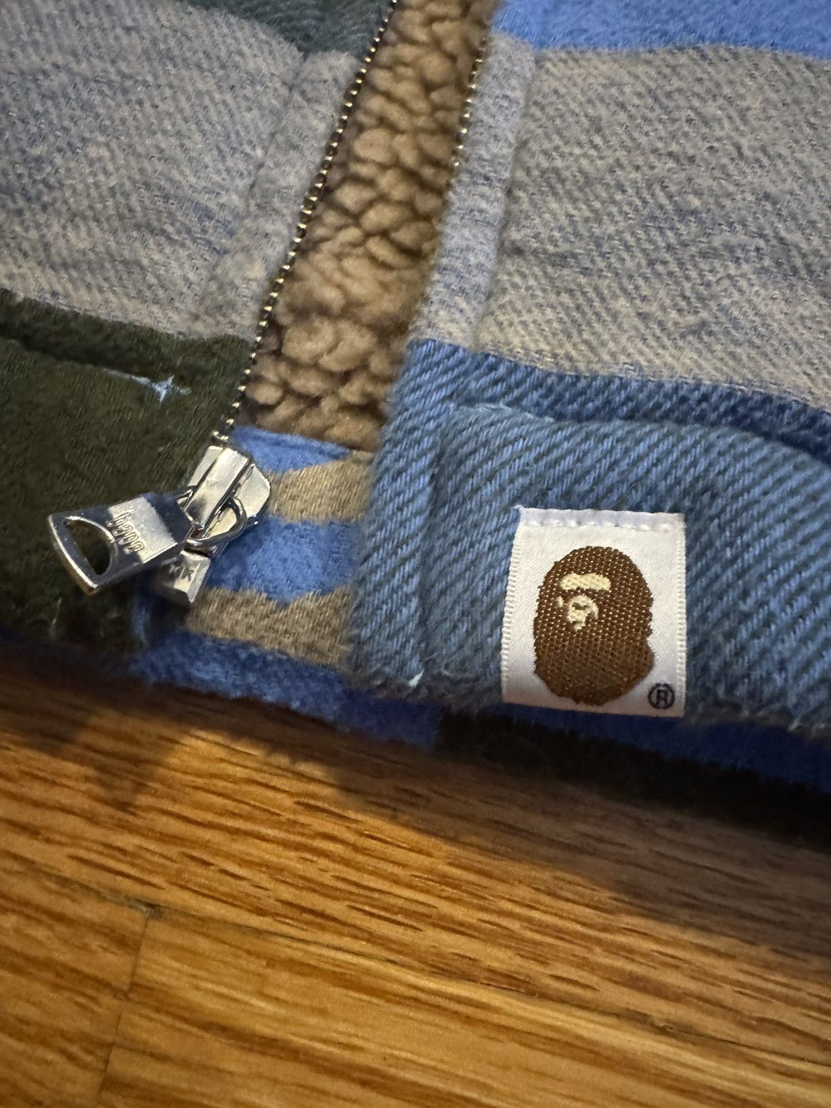 Bape Bape blue checkered fleece jacket Size US L / EU 52-54 / 3 - 5 Thumbnail