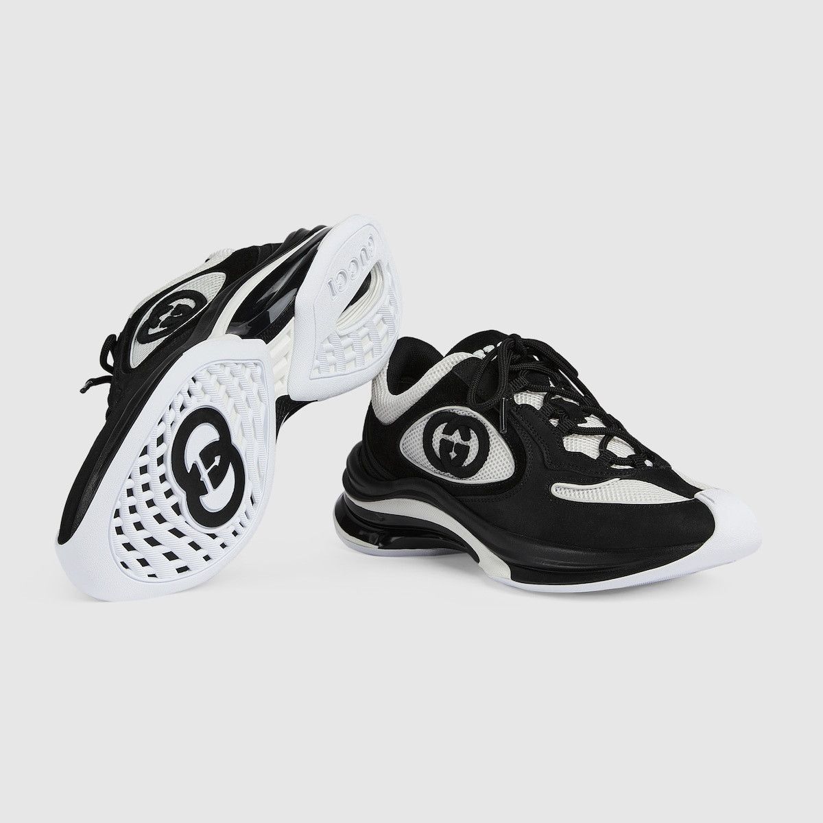 Gucci o1s1wg110425 Women's Gucci Run Sneakers in White & Black Size US 4 / IT 34 - 6 Thumbnail