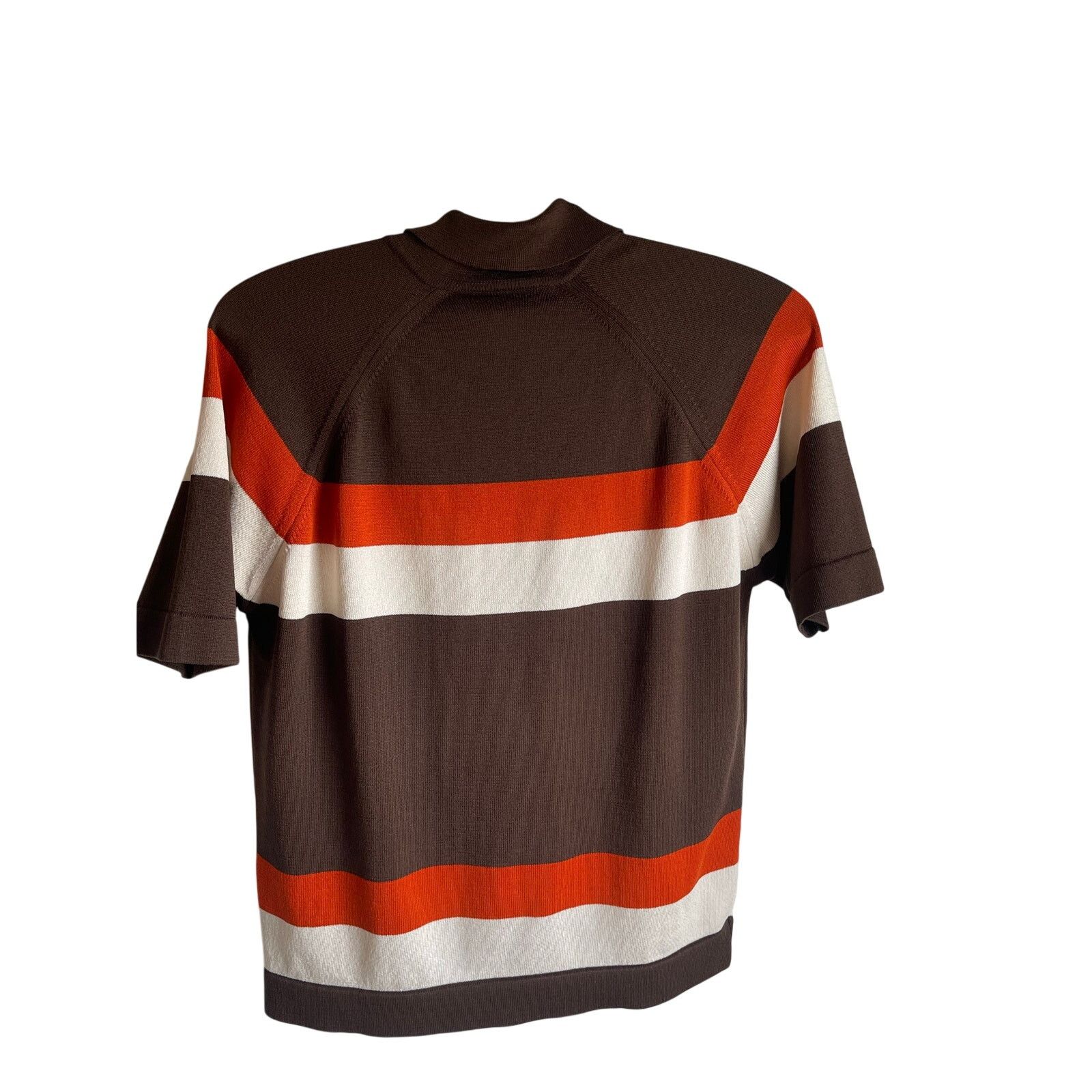 McGregor McGregor Scotch-Hi VTG 50s Striped Polo Collar Br/Wh/Red M Size US M / EU 48-50 / 2 - 3 Thumbnail
