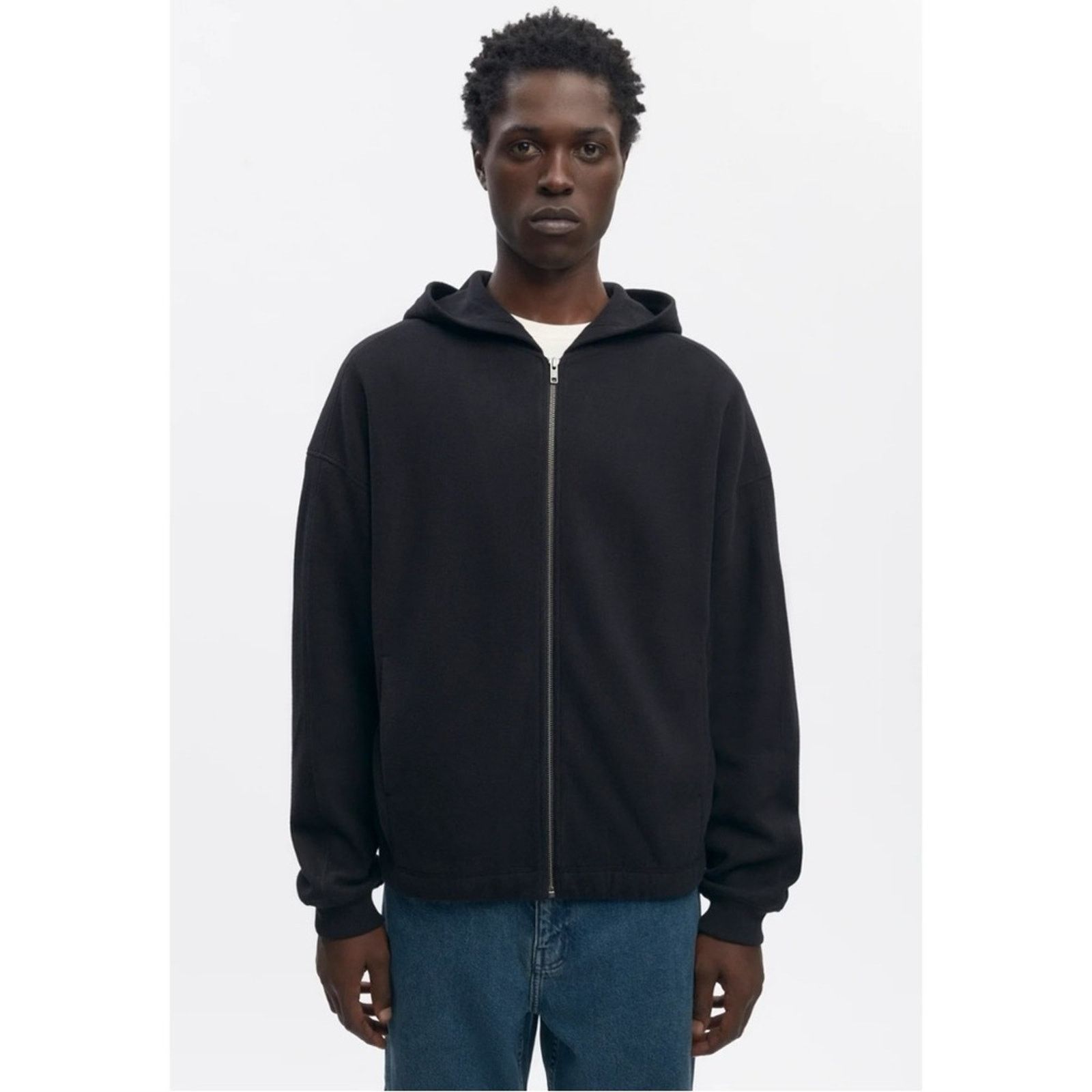 Kotn Gray Heavyweight Micro Rib Relaxed Fit Cotton Zip Up Hoodie Size US M / EU 48-50 / 2 - 7 Thumbnail