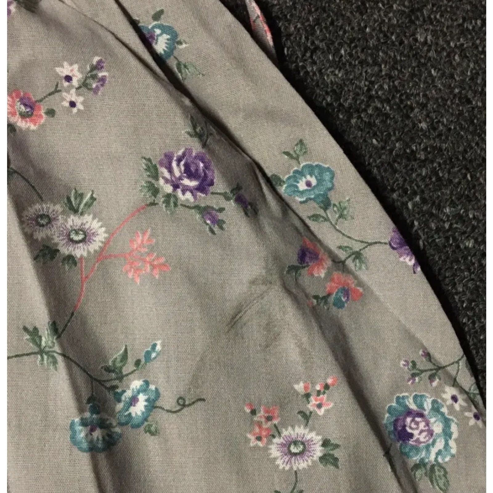 Folk VINTAGE Floral Prairie Dress 7 Purple Boho Lace Cottagecore Country Hippie Folk 70s Size M / US 6-8 / IT 42-44 - 7 Thumbnail