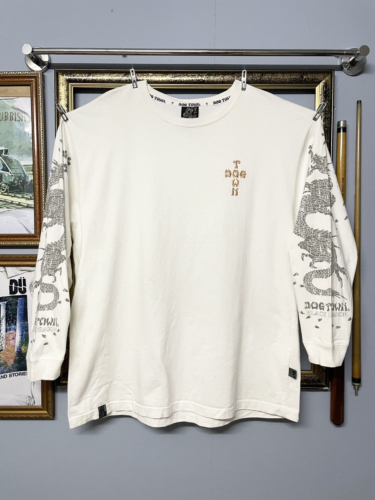 Designer Vintage Og 1990s Dogtown Black Dragon Embroidery Longsleeve Size US XL / EU 56 / 4 - 1 Thumbnail