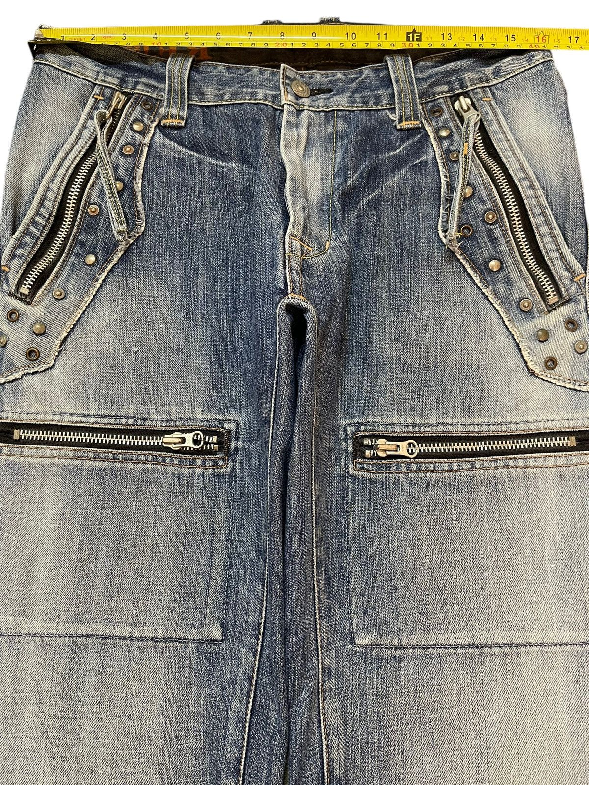 Hysteric Glamour Vintage Japanese Bartack Studded Zipper Avant Garde Jeans Size US 32 / EU 48 - 12 Thumbnail