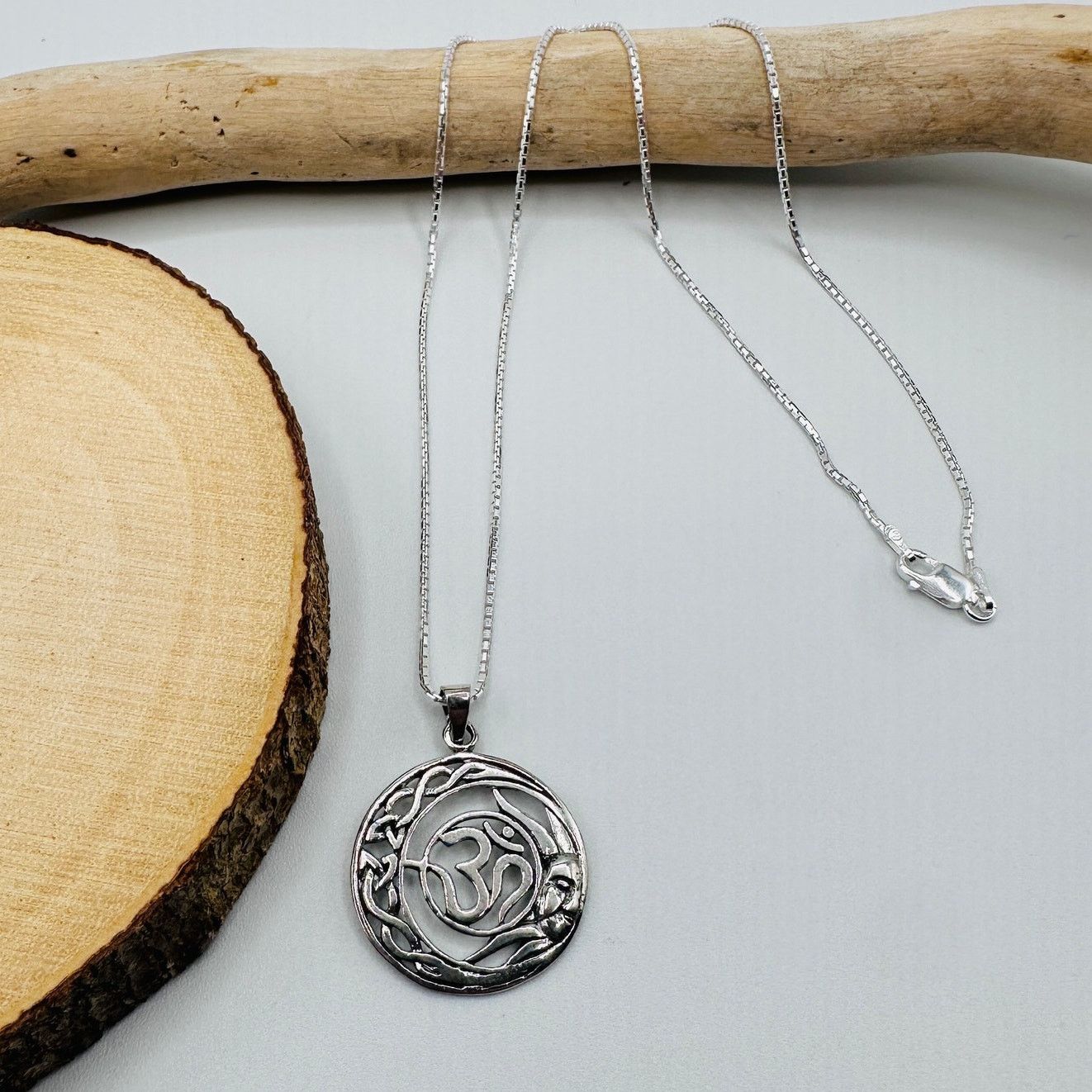 The Unbranded Brand Sterling Silver Om Pendant Necklace-Celtic Jewelry Size ONE SIZE - 2 Thumbnail