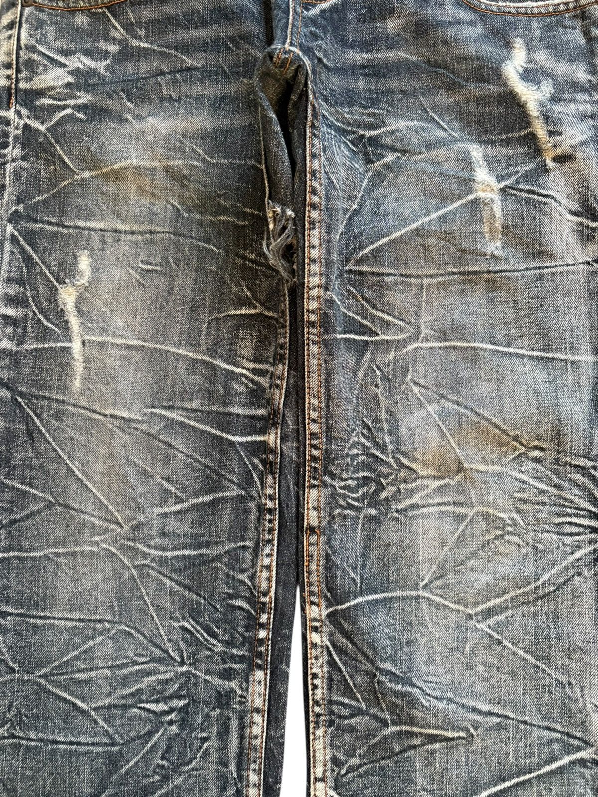 Japanese Brand × PPFM Vintage Japanese Brand Double Waist Bleached Wash Loose Jean Size US 31 - 5 Thumbnail