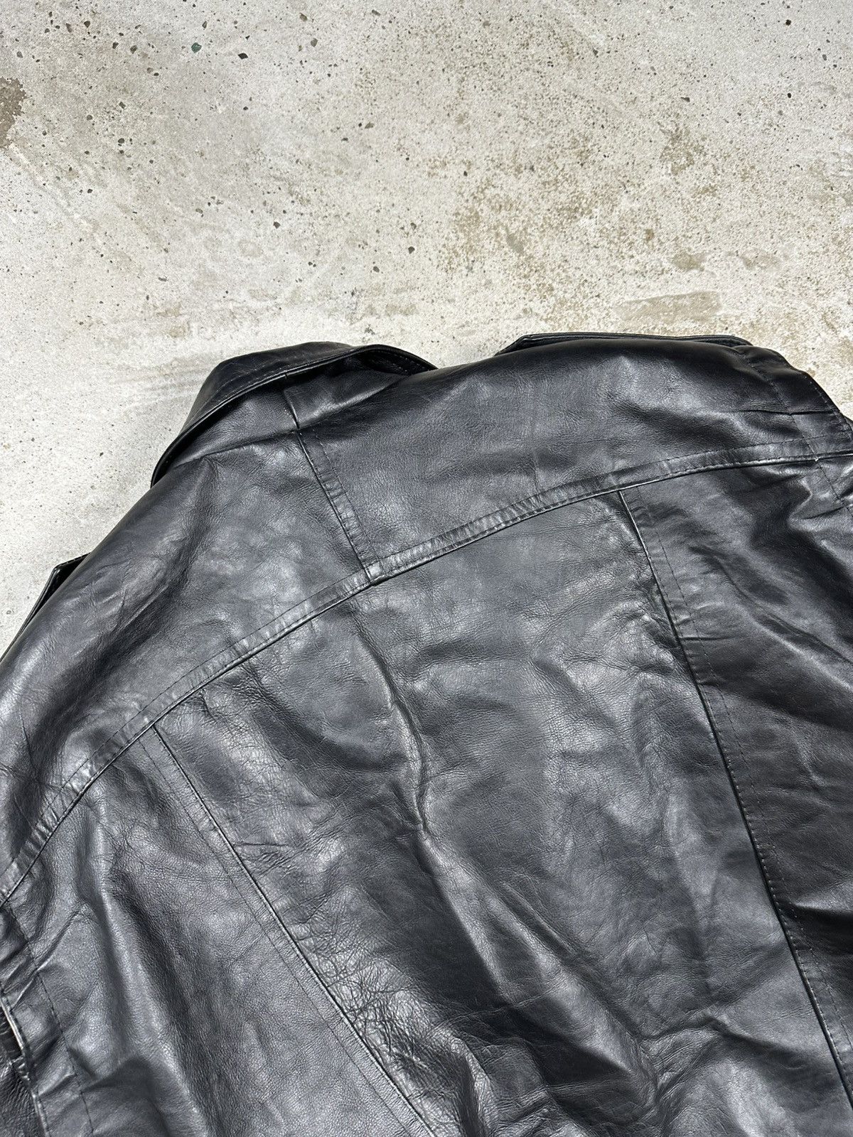 Vintage Vintage 90s Black Leather Utility Ramones Moto Bomber Jacket Size US XXL / EU 58 / 5 - 12 Thumbnail