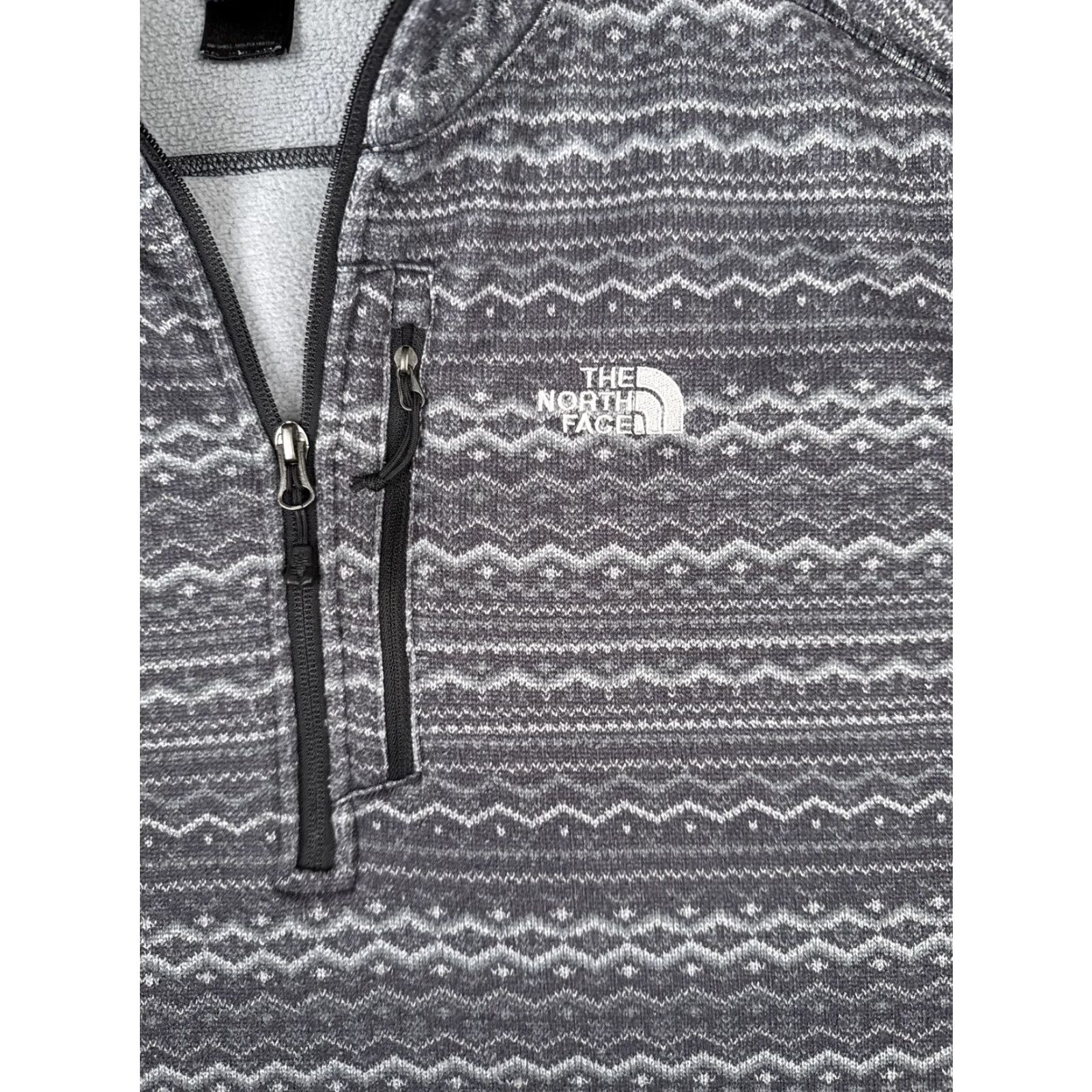 The North Face The North Face Sweater Men XL Gray Fleece 1/4 Zip Pocket Southwest Aztec Pattern Size US XL / EU 56 / 4 - 6 Thumbnail