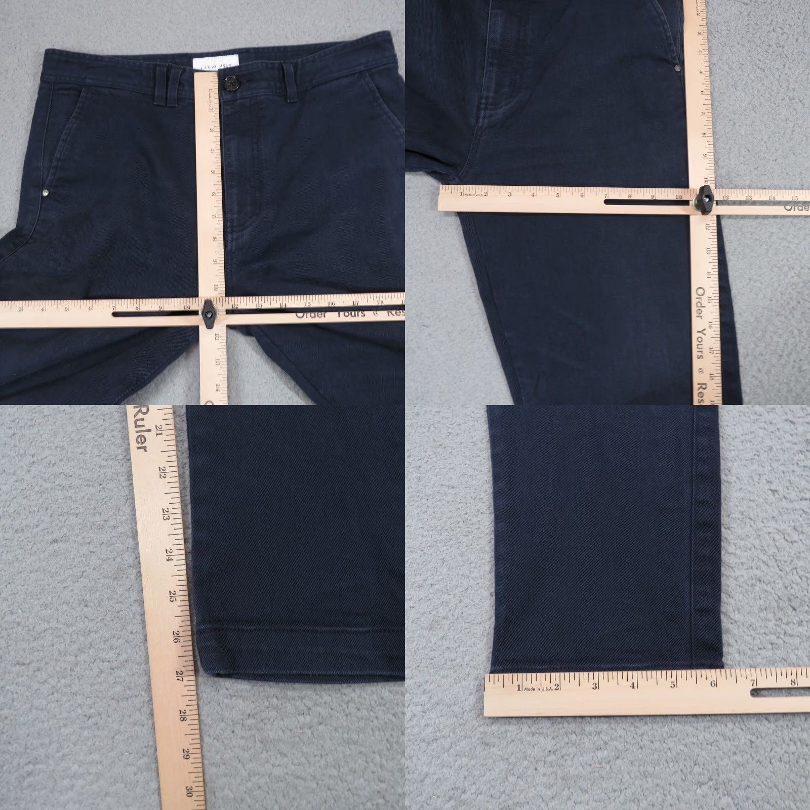 I Love Ugly I Love Ugly Pants Mens Large Navy Crop Twill Stretch 5 Pocket Chino Size US 33 - 9 Thumbnail