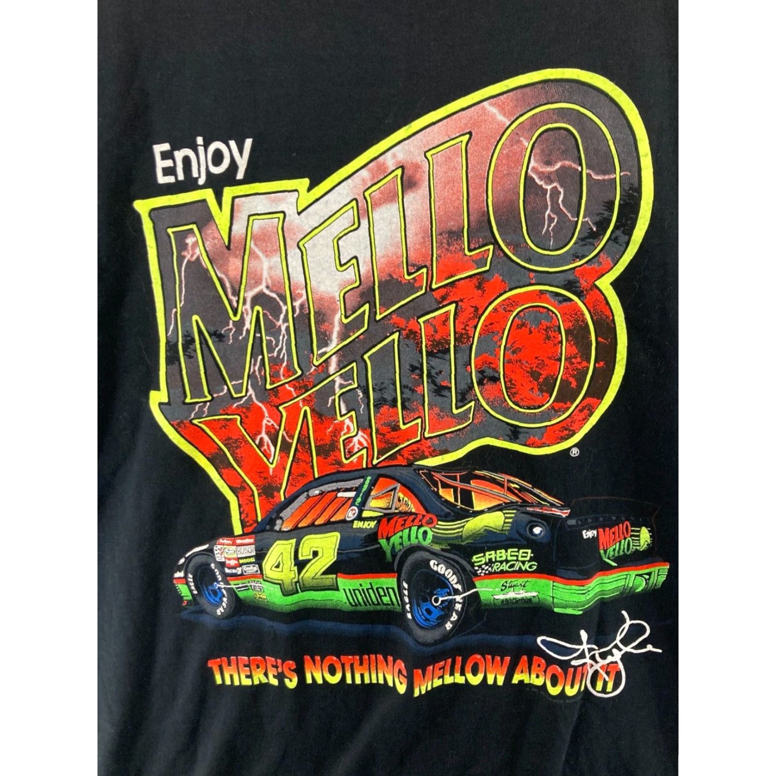 Vintage Cal Cru Mens TShirt 2XL Black Mello Yello Racing 42 Size US XXL / EU 58 / 5 - 4 Thumbnail