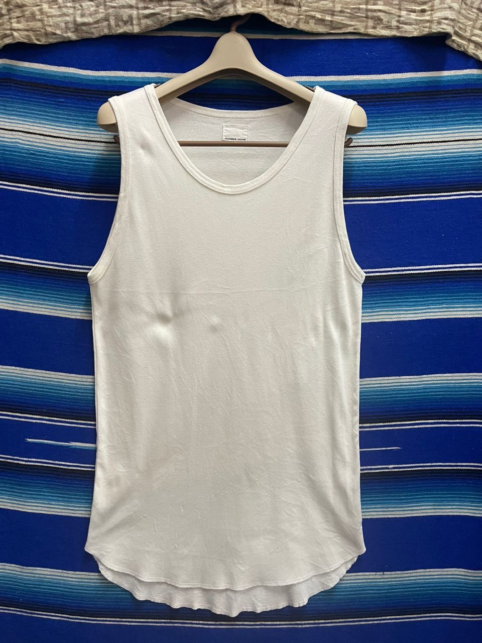 image of Number N Ine Number (N)Ine Sleeveless Plain Tshirt in White, Men's (Size XS)