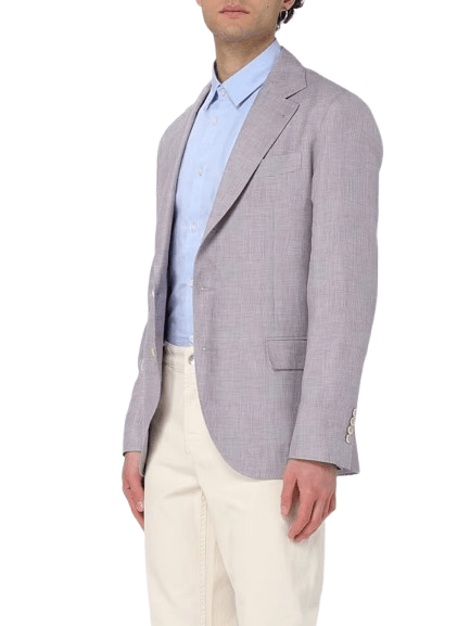 Brunello Cucinelli o1y0526 Single-breasted Blazer in Purple Size US L / EU 52-54 / 3 - 3 Thumbnail