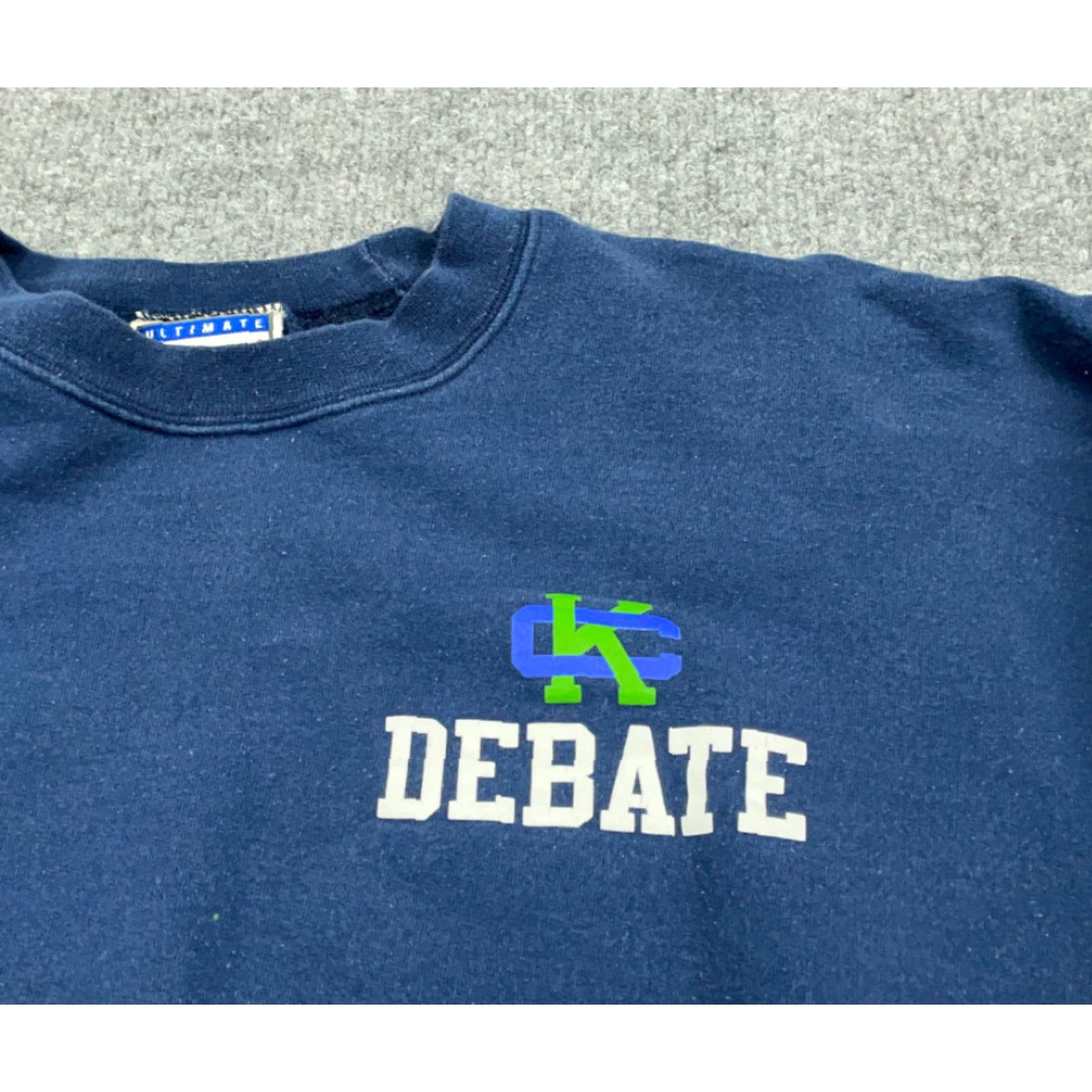 Hanes VTG Debate Club State Champions Sweatshirt Hanes Adult XL Blue 90s Vintage Preppy Retro School Logo Pullover Heavyweight Crew Neck Fleece Size US XL / EU 56 / 4 - 6 Thumbnail