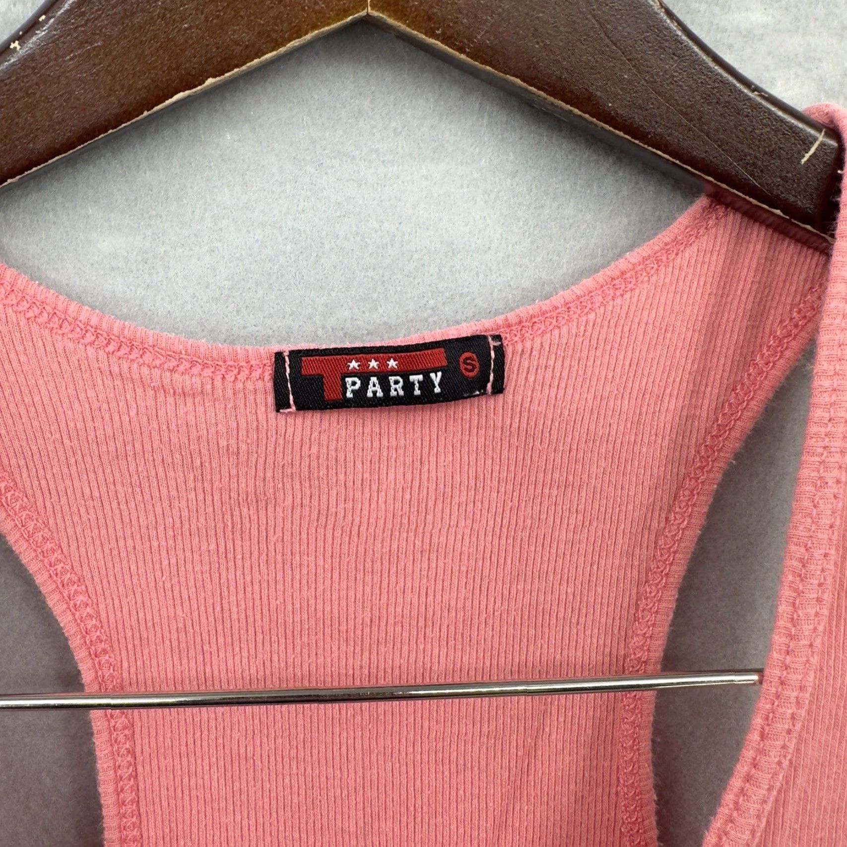 Vintage Vintage T Party Womens Tank Top S Pink Cotton Sleeveless Scoop Neck Casual Size S / US 4 / IT 40 - 5 Thumbnail