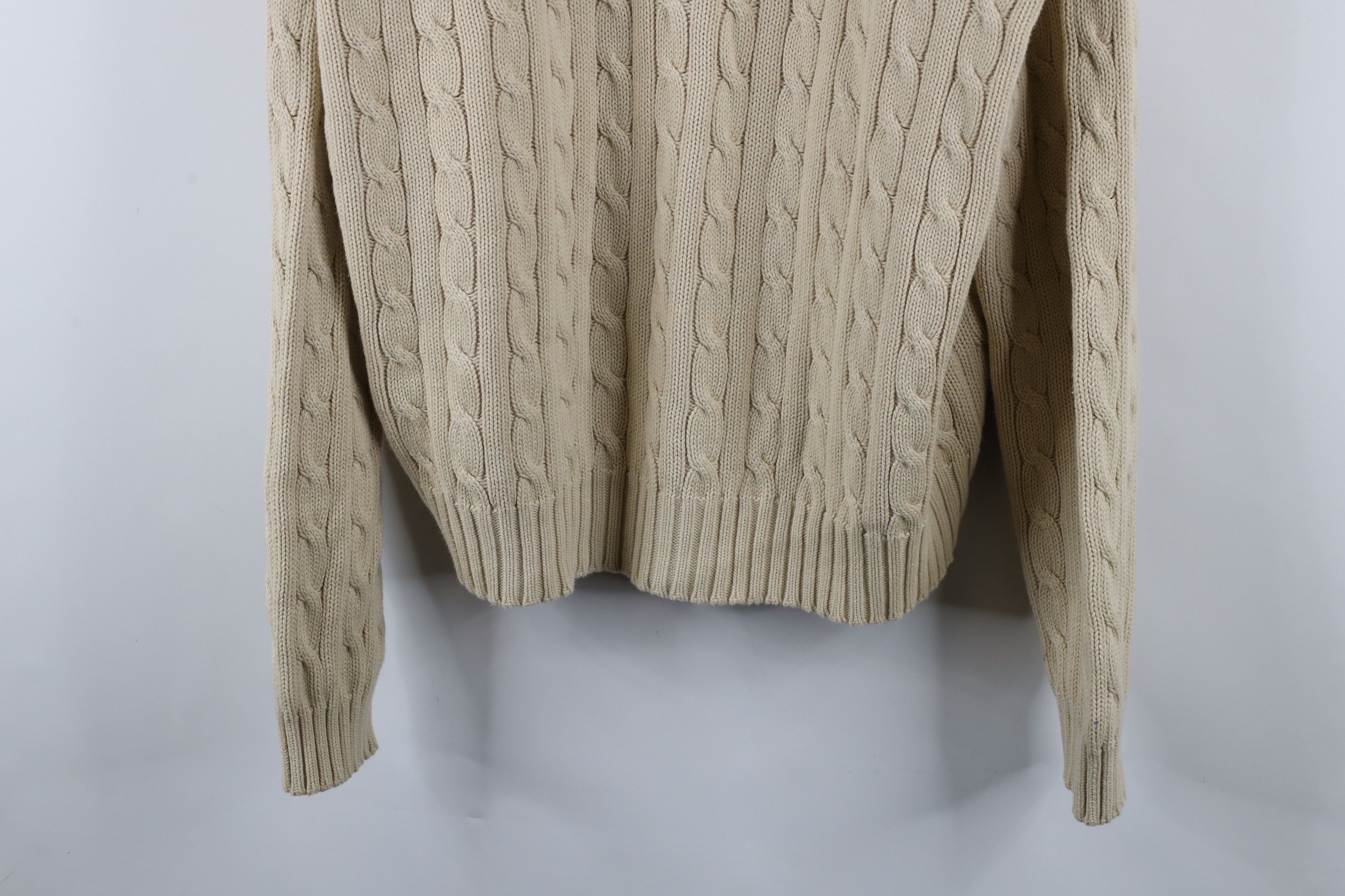 Ralph Lauren × Vintage Vintage 90s Ralph Lauren Chunky Cotton Cable Knit Sweater Size US XXL / EU 58 / 5 - 3 Thumbnail