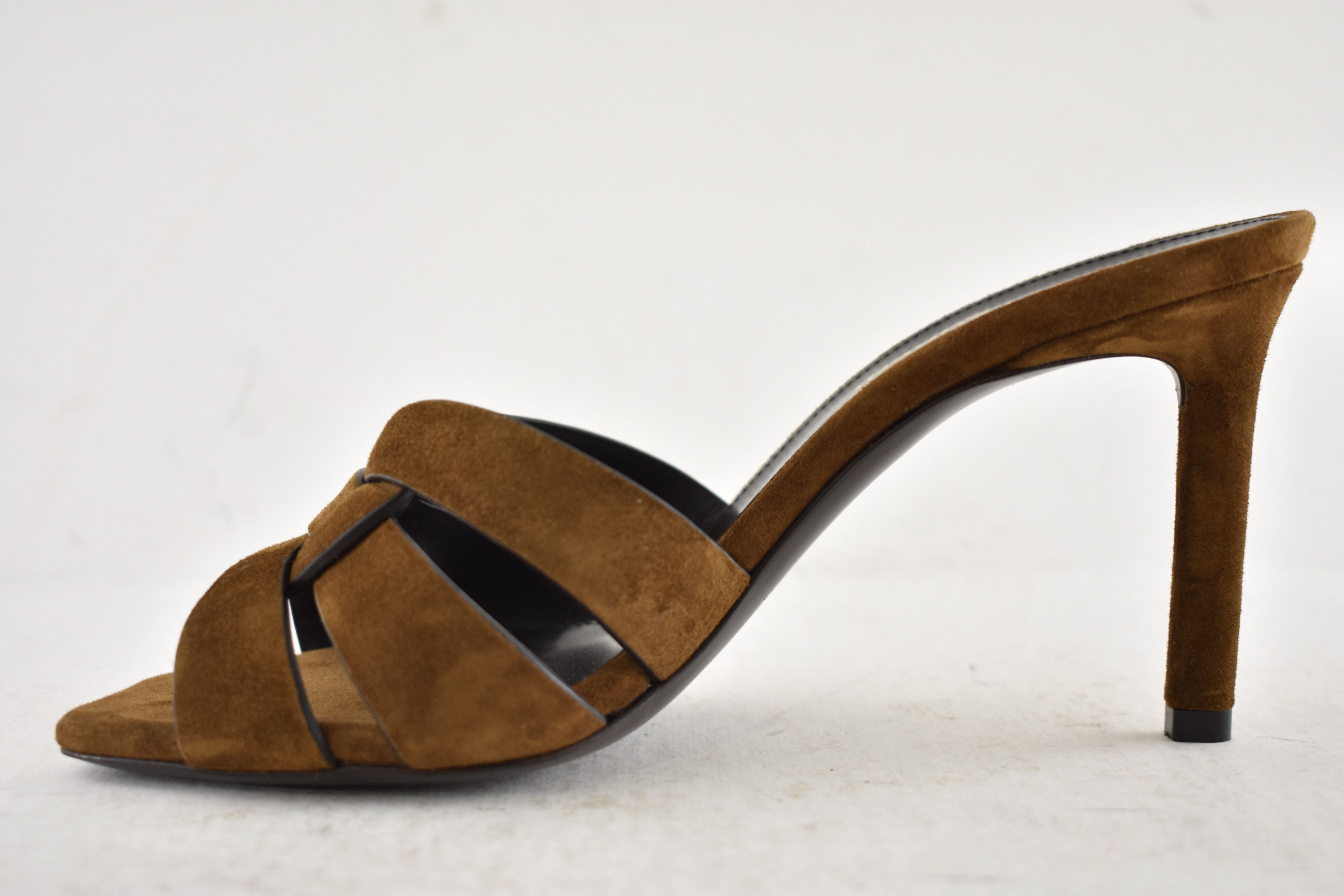 Saint Laurent Paris Tribute 85 Mule Sandal Land Suede Backless Heel Pump 36 Size US 6 / IT 36 - 12 Thumbnail