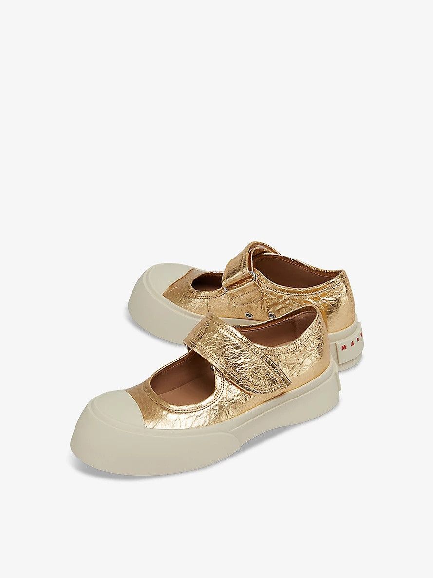 Marni oc11z0525 Mary Jane Leather Shoes in Golden Size US 10 / IT 40 - 4 Thumbnail