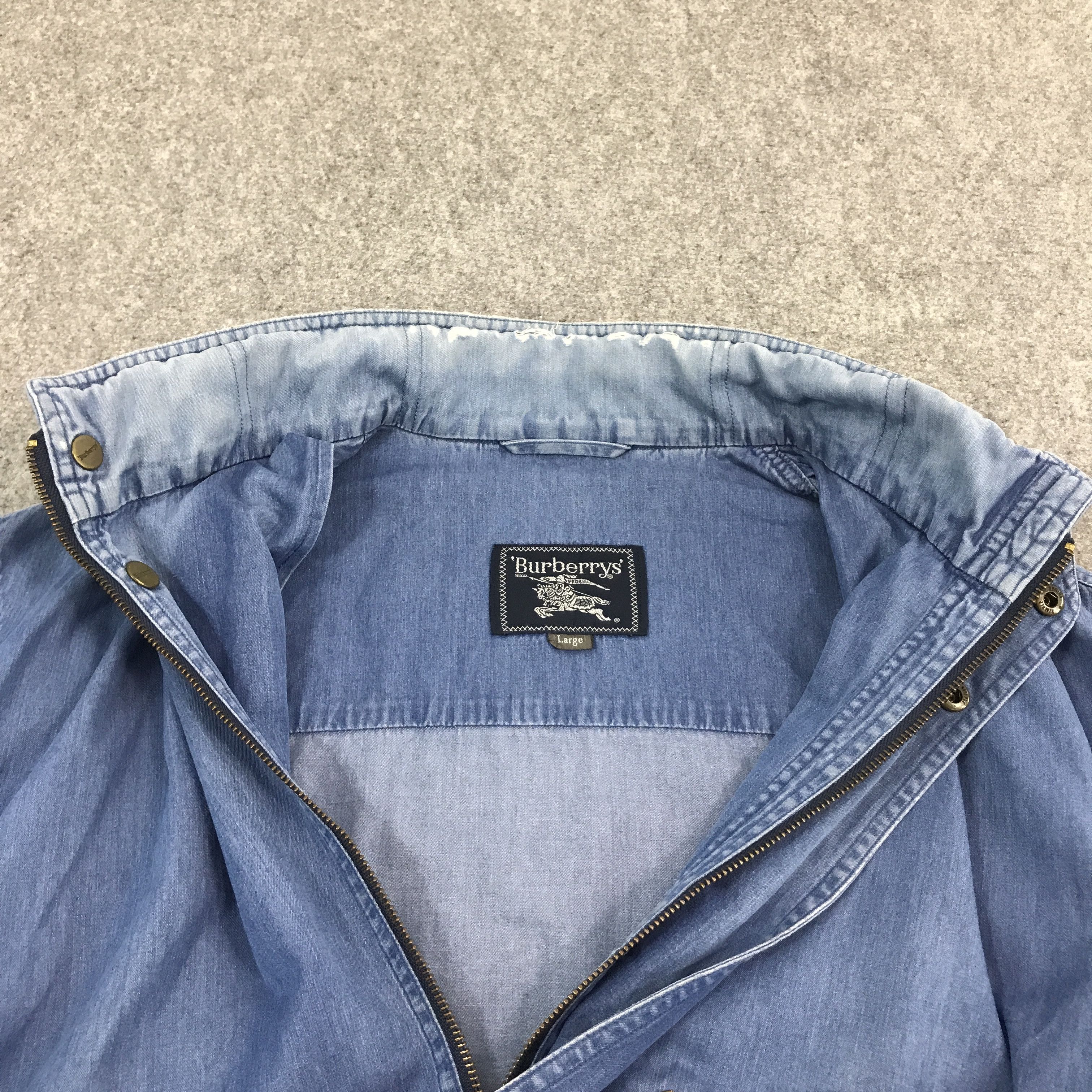 Burberry × Vintage burberrys Japan design Blue jacket distressed collar Size US L / EU 52-54 / 3 - 5 Thumbnail