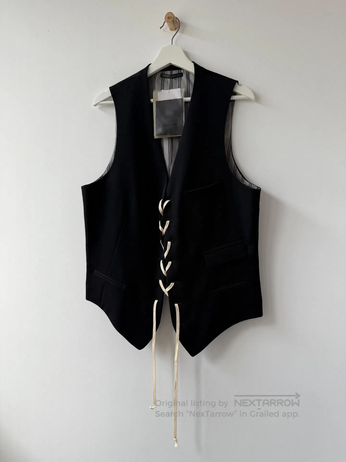 Yohji Yamamoto yohji yamamoto black wool vest with laces. Size US M / EU 48-50 / 2 - 2 Thumbnail