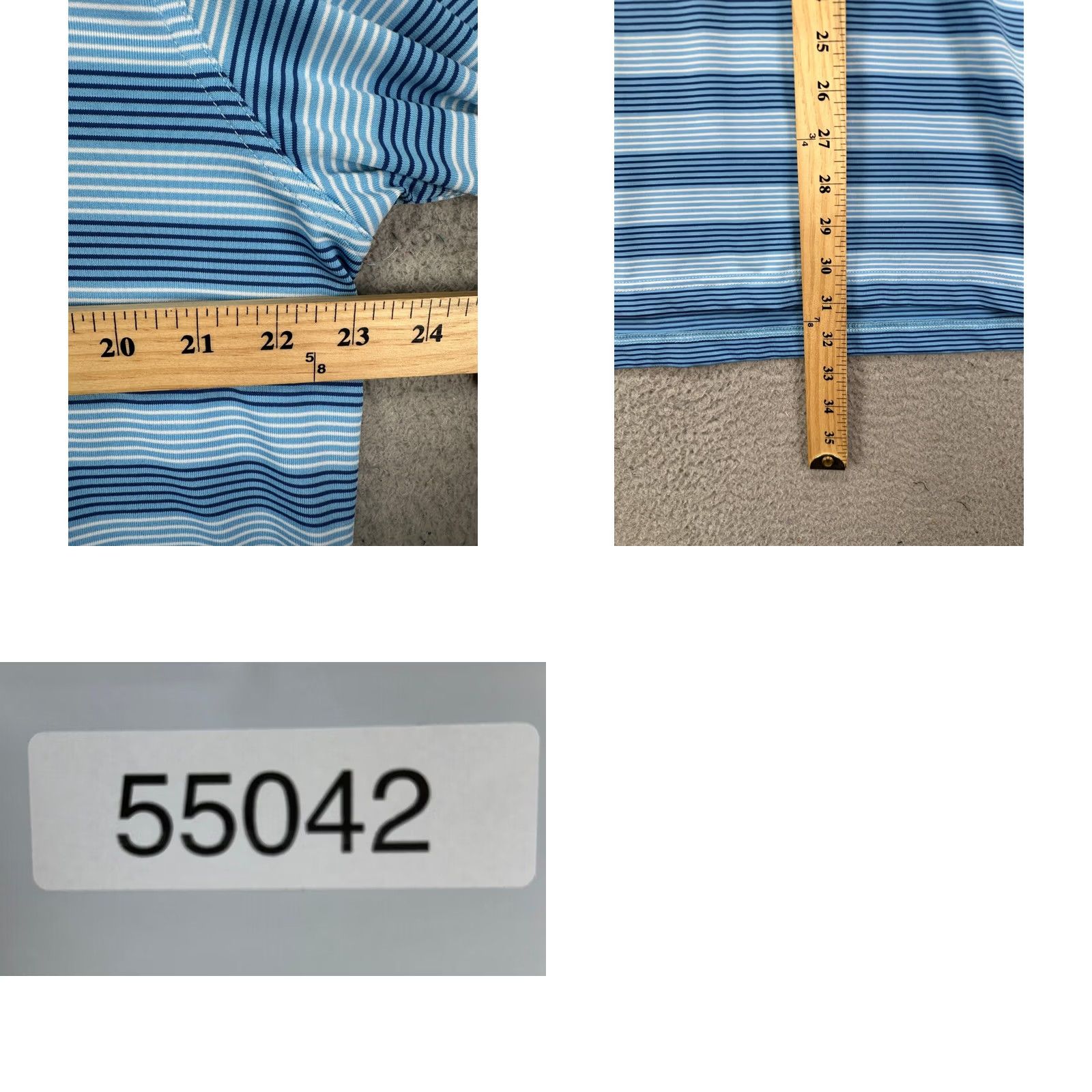 Vintage Straight Down Golf Polo Shirt Adult Large Blue Balance Stripe Short Sleeve Mens Regular Fit Size US L / EU 52-54 / 3 - 8 Thumbnail