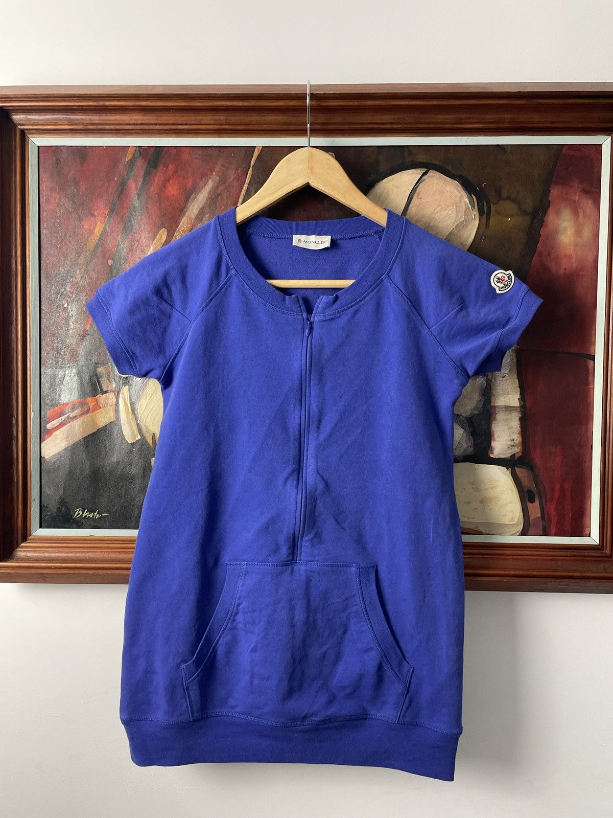Moncler Moncler polo tee zip women mini logo designer royal blue y2k Size XS / US 0-2 / IT 36-38 - 1 Thumbnail