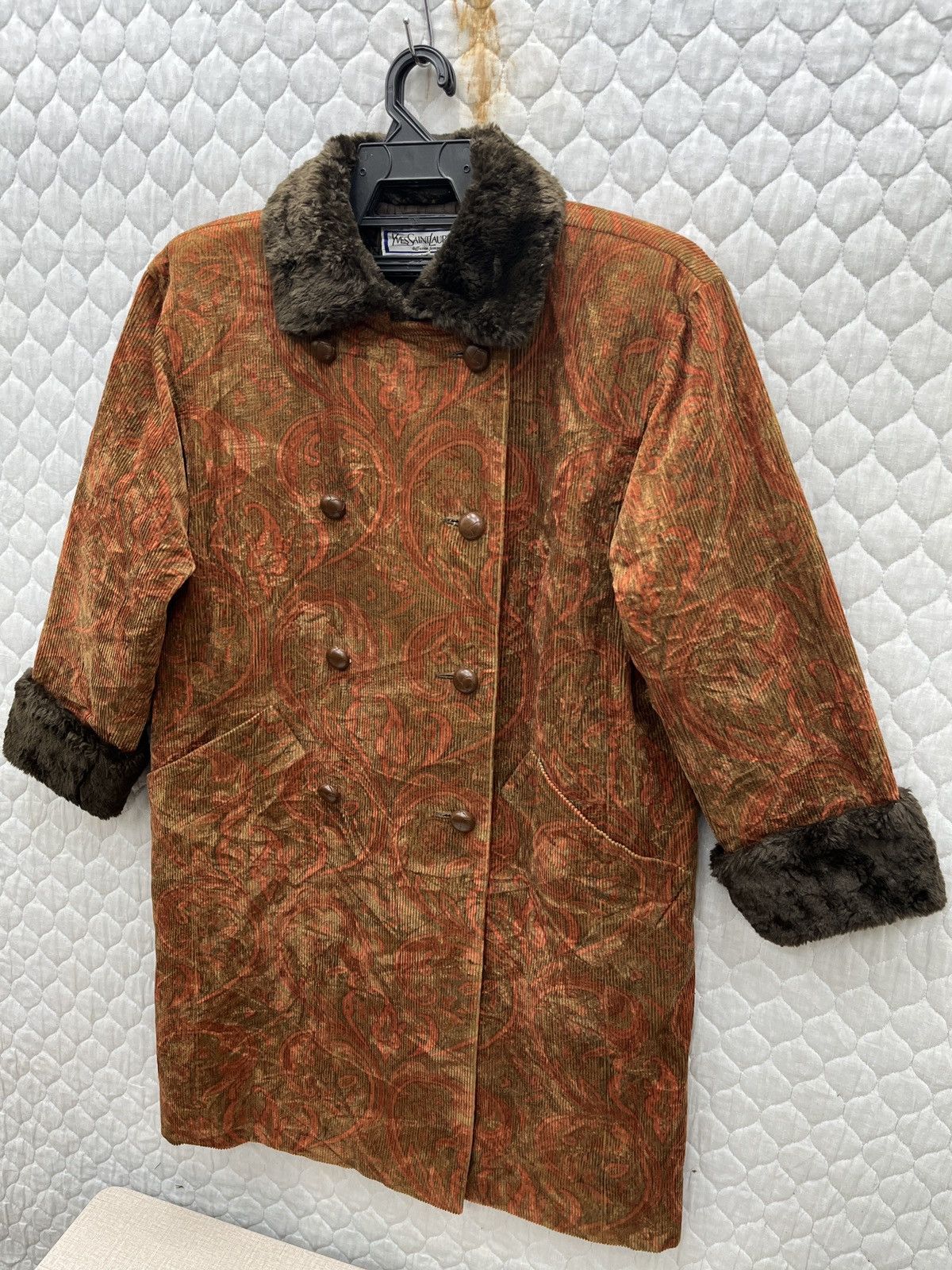Yves Saint Laurent 🔥🔥🔥STEALS VINTAGE YVES SAINT LAURENT CORDUROY PAISLEY COAT Size M / US 6-8 / IT 42-44 - 3 Thumbnail