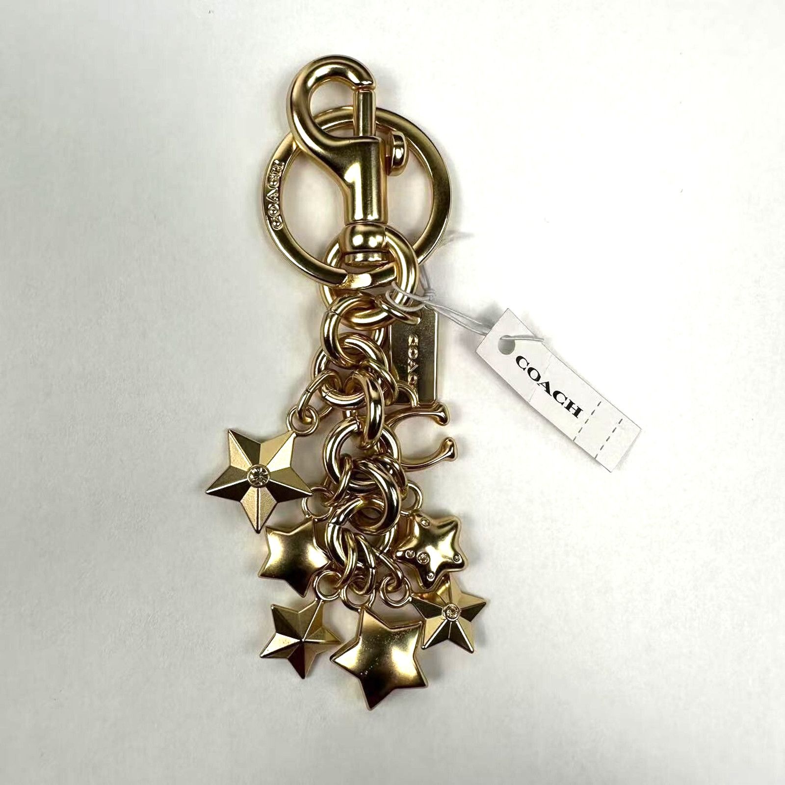 Coach Coach Star Cluster Bag Charm With Key Ring In Gold CW490 NWT Size ONE SIZE - 1 Thumbnail