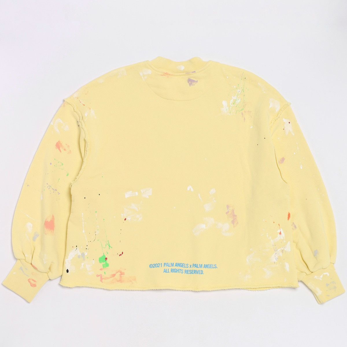 Palm Angels Palm Angels Oversized Sweatshirt Wide Yellow Splatter Painte Size US XS / EU 42 / 0 - 14 Thumbnail