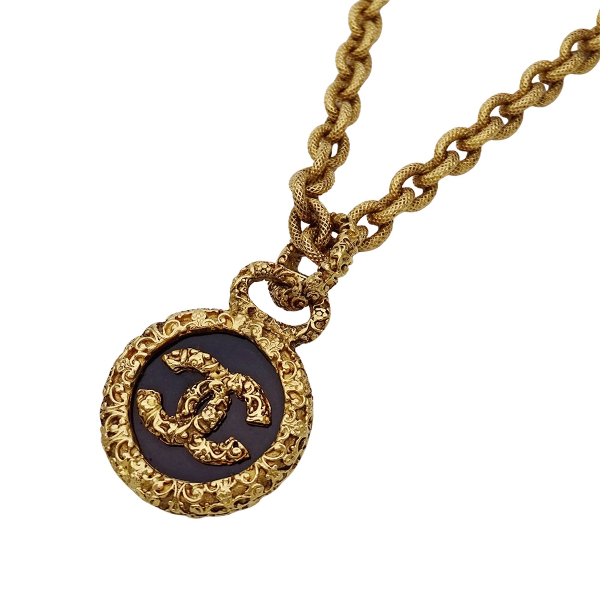 Chanel Chanel necklace for women, gold and black, with the iconic logo. Size ONE SIZE - 1 Thumbnail