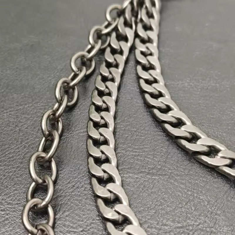 Jewelry Three Layers Double Skull Head Punk Chain Pants Size ONE SIZE - 8 Thumbnail