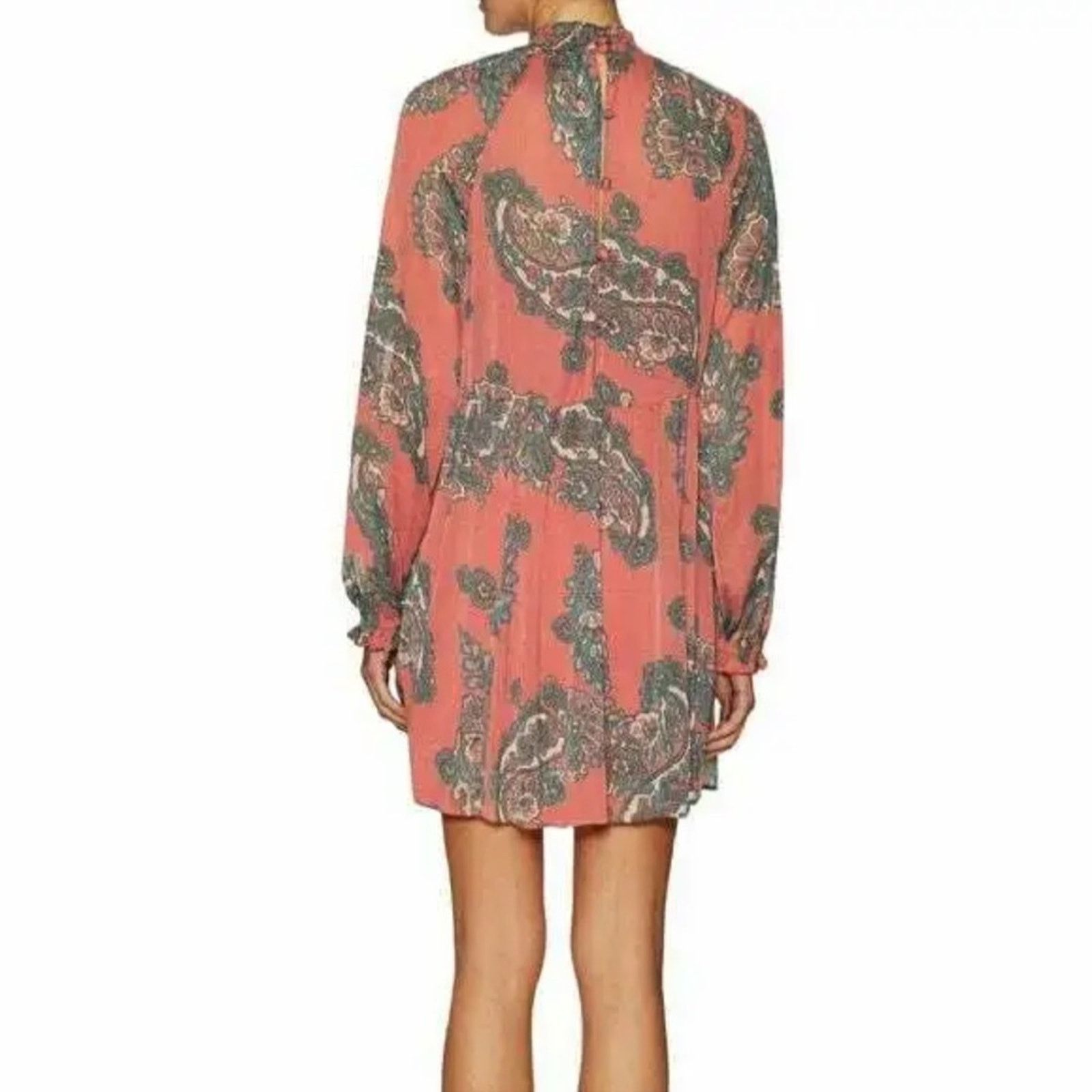 Free People Free People Moonstruck Paisley Mini Shift Dress Size XS / US 0-2 / IT 36-38 - 2 Thumbnail