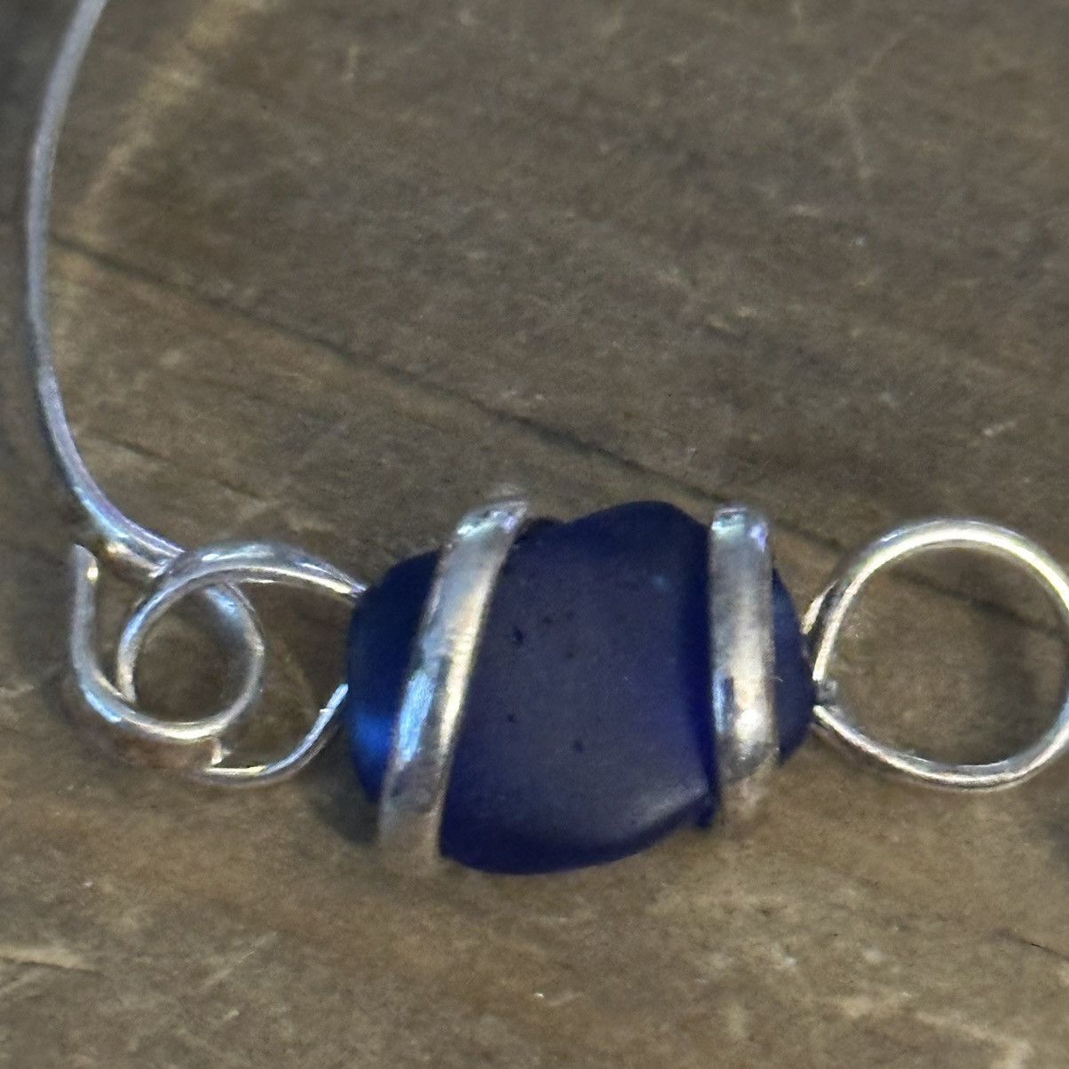 Other Blue sea glass hinged bangle bracelet Size ONE SIZE - 7 Thumbnail