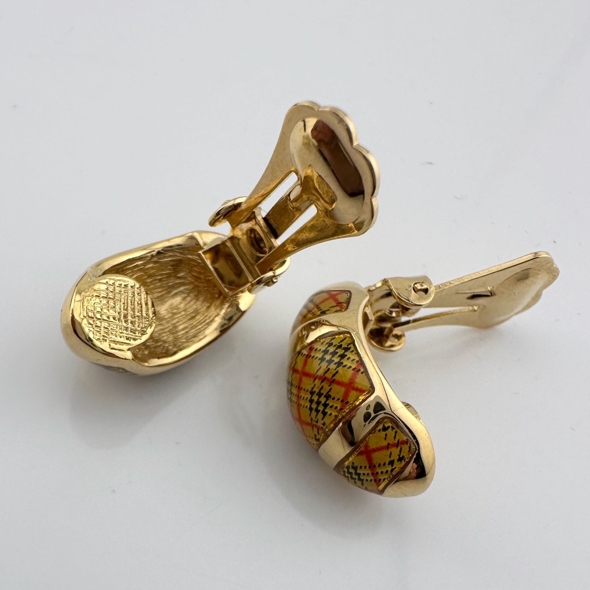 Burberry Burberrys of London Nova Check Clip On Earrings with Branded Size ONE SIZE - 4 Thumbnail
