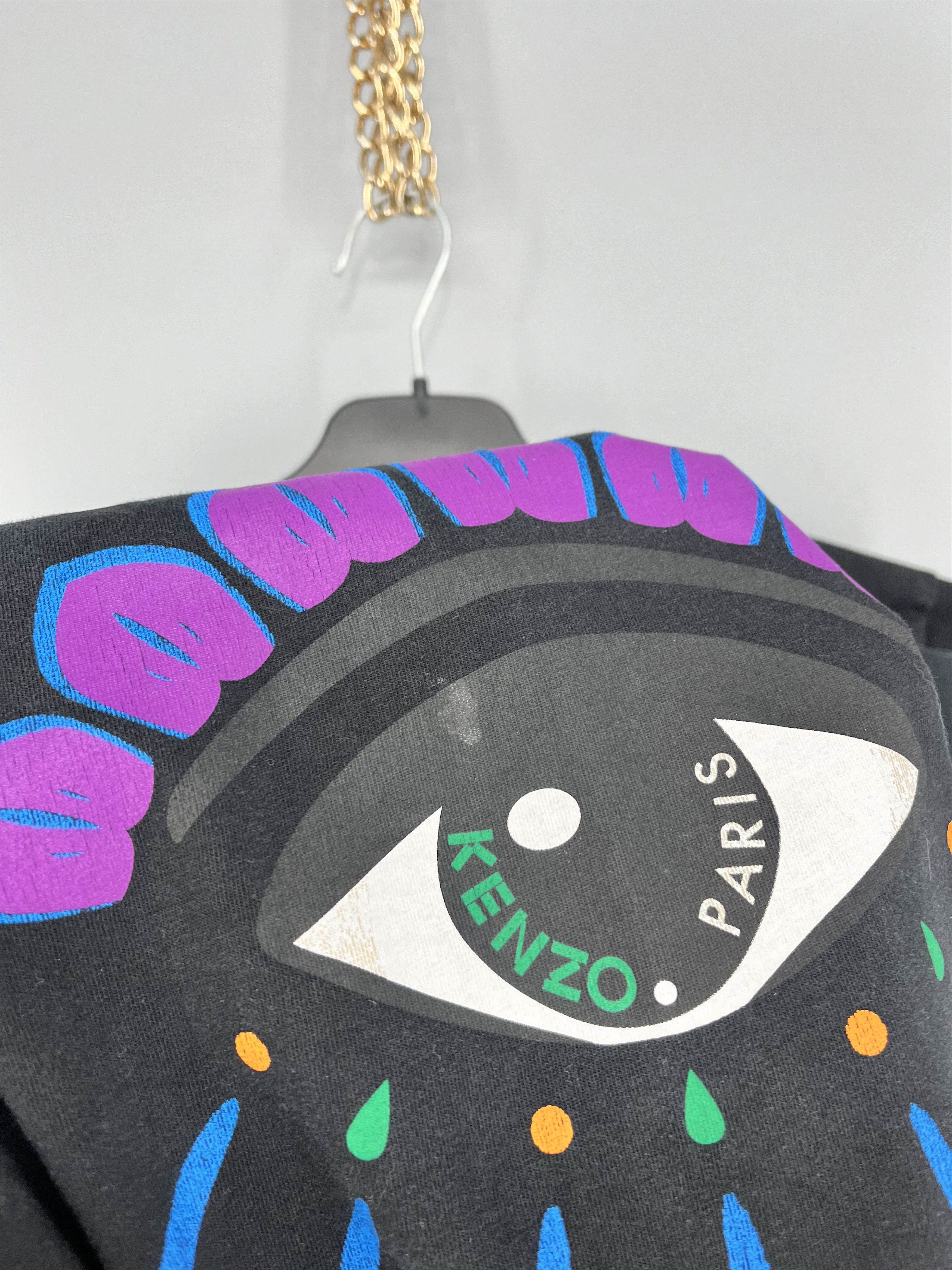 Kenzo Vintage Kenzo Black Cotton Eye Printed T-Shirt M Size US M / EU 48-50 / 2 - 9 Thumbnail