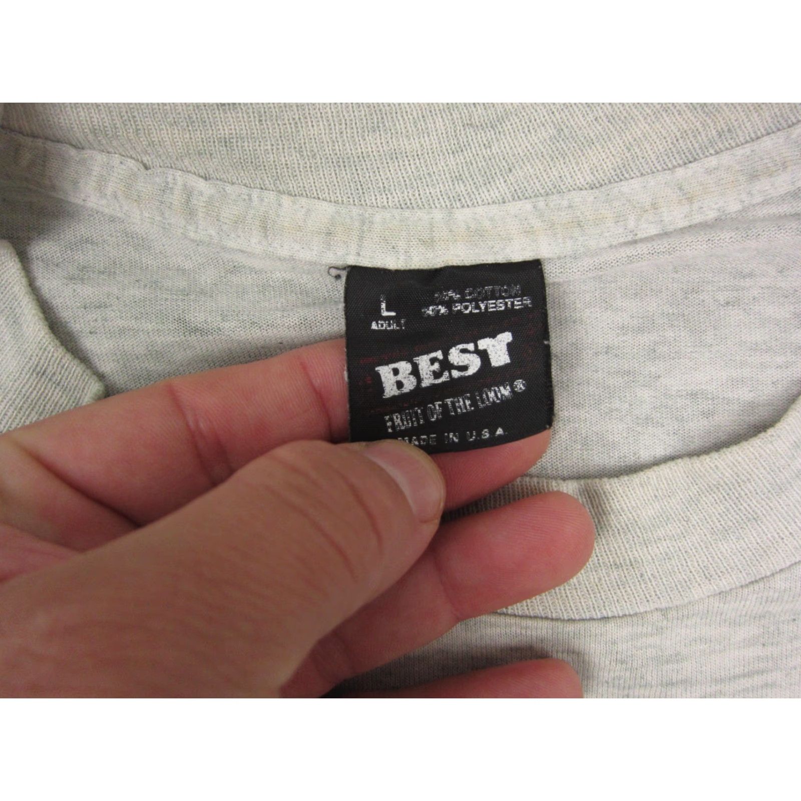 Fruit Of The Loom VINTAGE Fruit of the Loom Shirt Mens Large Gray University Logo Cotton Polyester Made in USA Size US L / EU 52-54 / 3 - 5 Thumbnail