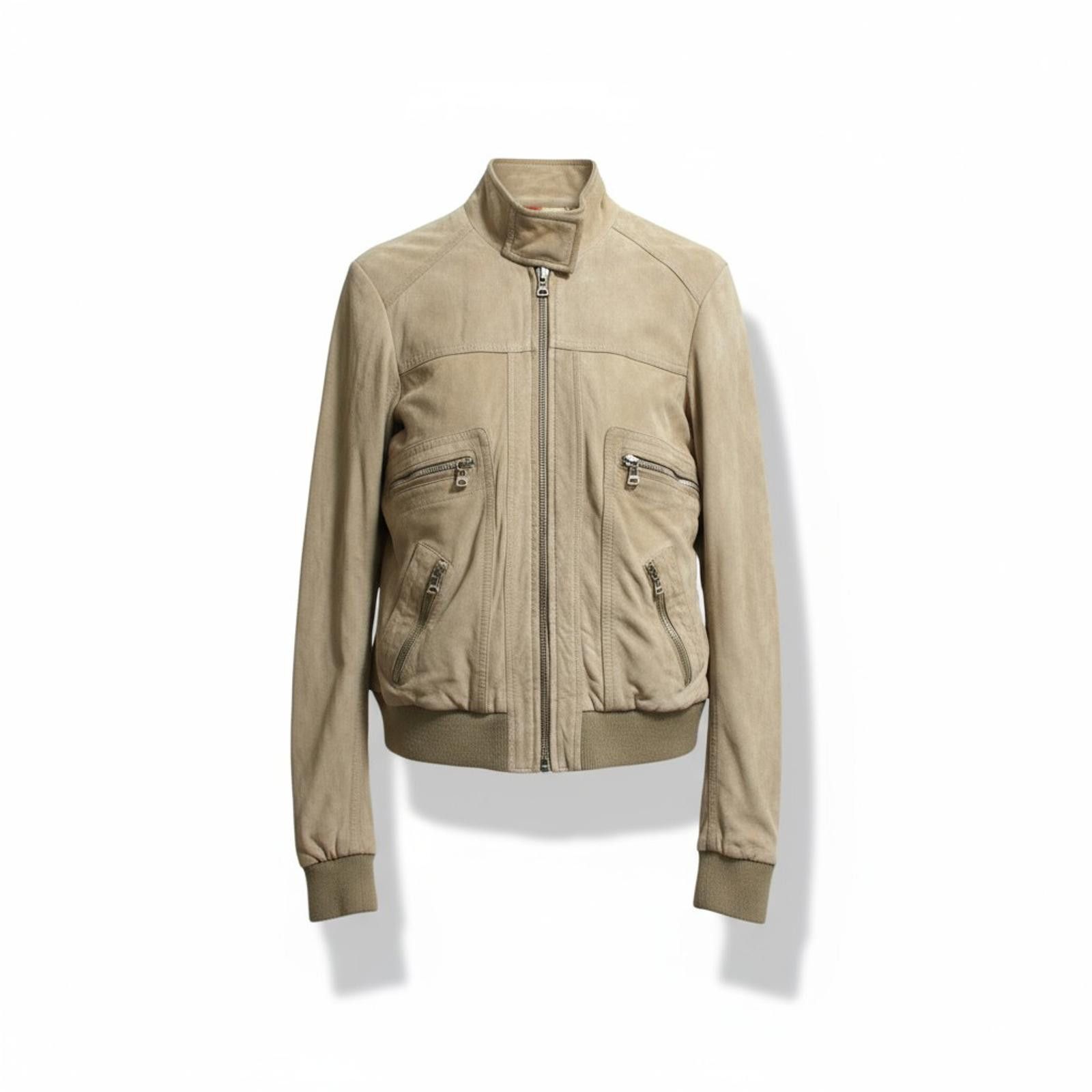 Prada Dolce & Gabbana - Beige Suede Leather Jacket Size US M / EU 48-50 / 2 - 1 Thumbnail