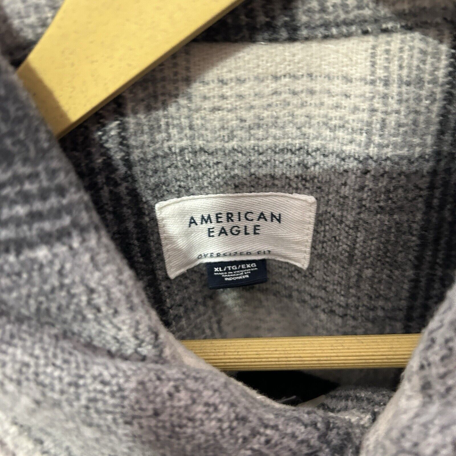 American Eagle Outfitters American Eagle “Black White” Plaid Button-Up Flannel Shacket Size US XL / EU 56 / 4 - 3 Thumbnail