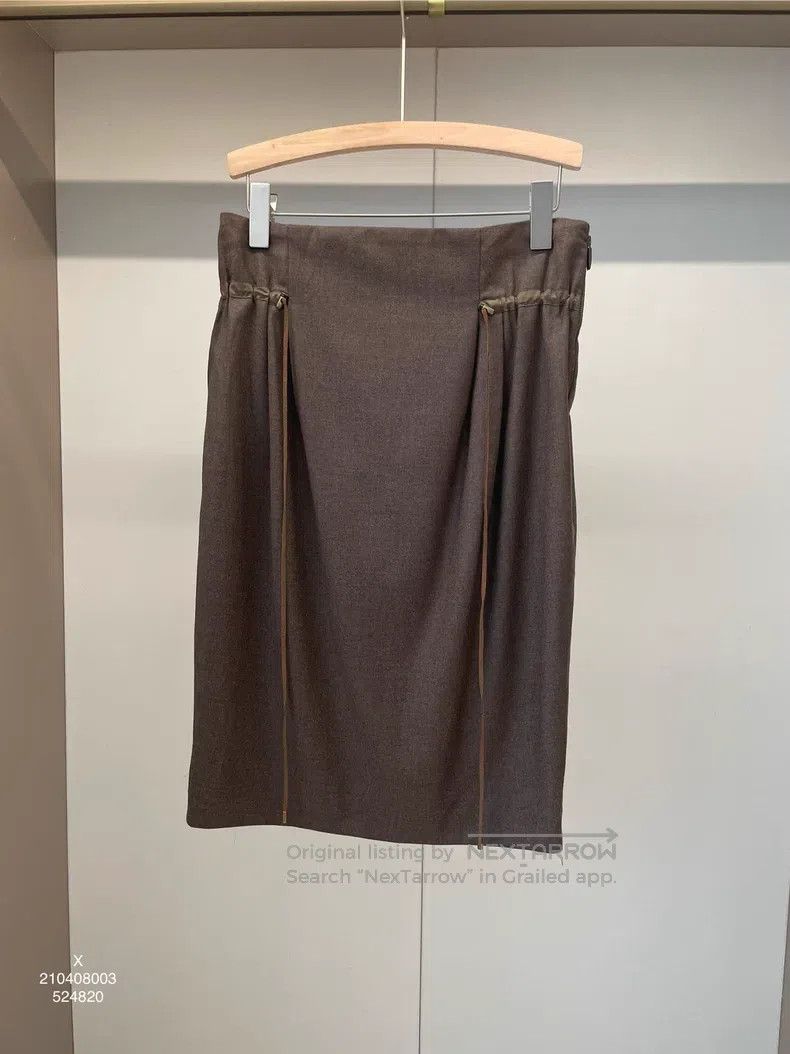 Brunello Cucinelli Brunello Cucinelli Brown Wool Skirt Size 27" / US 4 / IT 40 - 1 Thumbnail