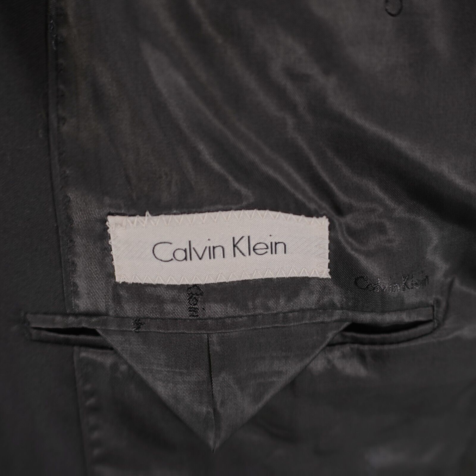 Calvin Klein Calvin Klein Black Wool Peak Label 2 Button Blazer / Suit Ja Size 40R - 9 Thumbnail