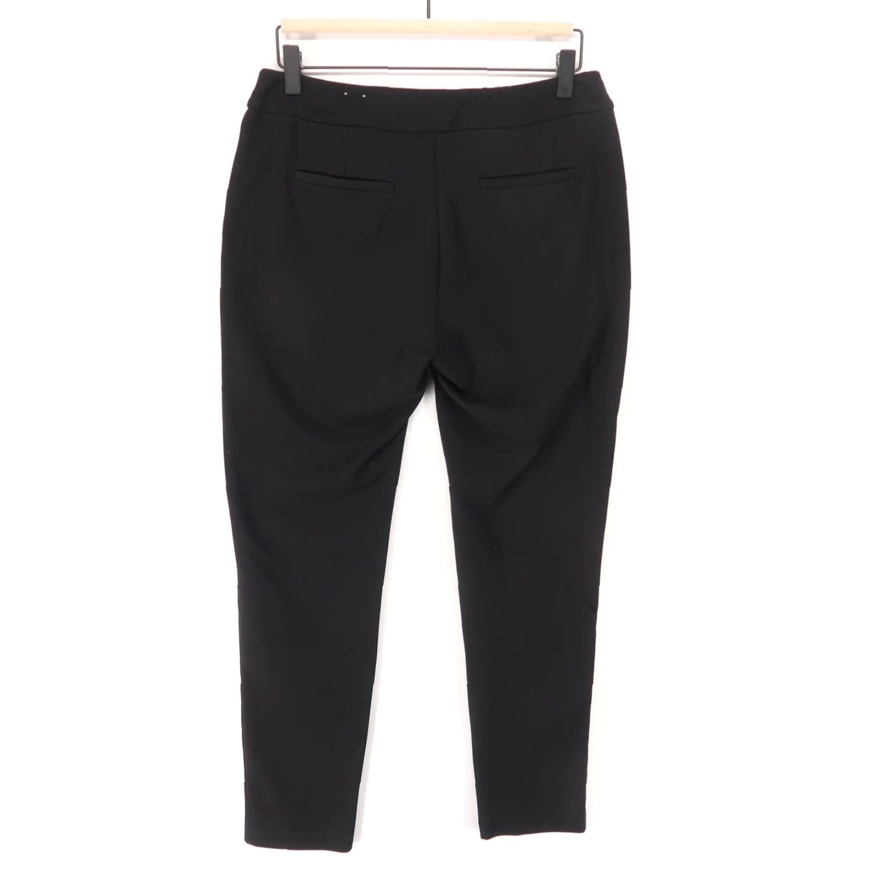 J.McLaughlin J. McLaughlin Ponte Pull On Ankle Pants Womens 6 Black Zip Front Pockets Size 28" / US 6 / IT 42 - 2 Thumbnail