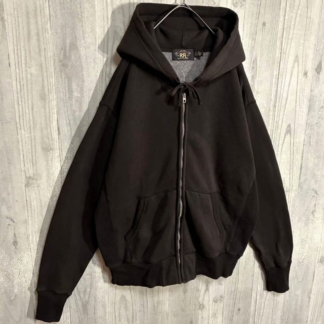 Ralph Lauren RRL RALPH LAUREN Hoodie Men's Side Zip-Up Full Zip Brown Size L Solid casual Used Size US L / EU 52-54 / 3 - 3 Thumbnail