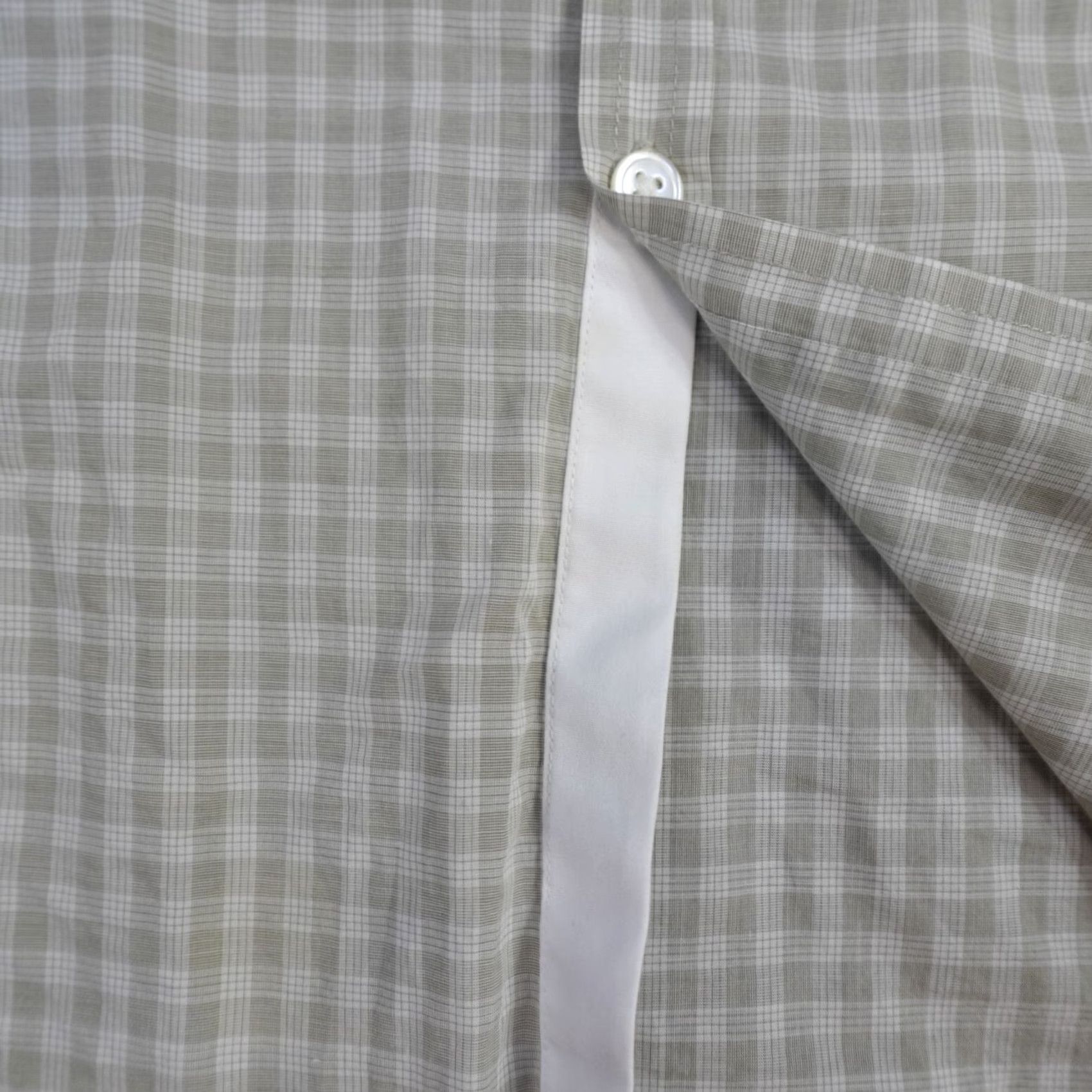 John Varvatos John Varvatos Shirt M Plaid Long Sleeve Lightweight 100% Cotton Beige Mens Button-Up Size US M / EU 48-50 / 2 - 2 Thumbnail