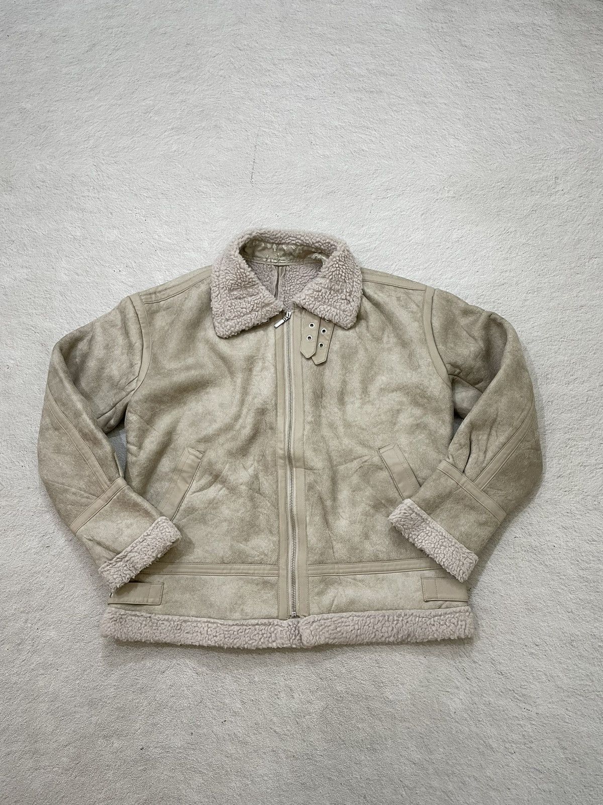 14th Addiction 2000s Japanese Beige Fur Collar Jacket Bondage LGB Japan Y2K Size US M / EU 48-50 / 2 - 1 Thumbnail