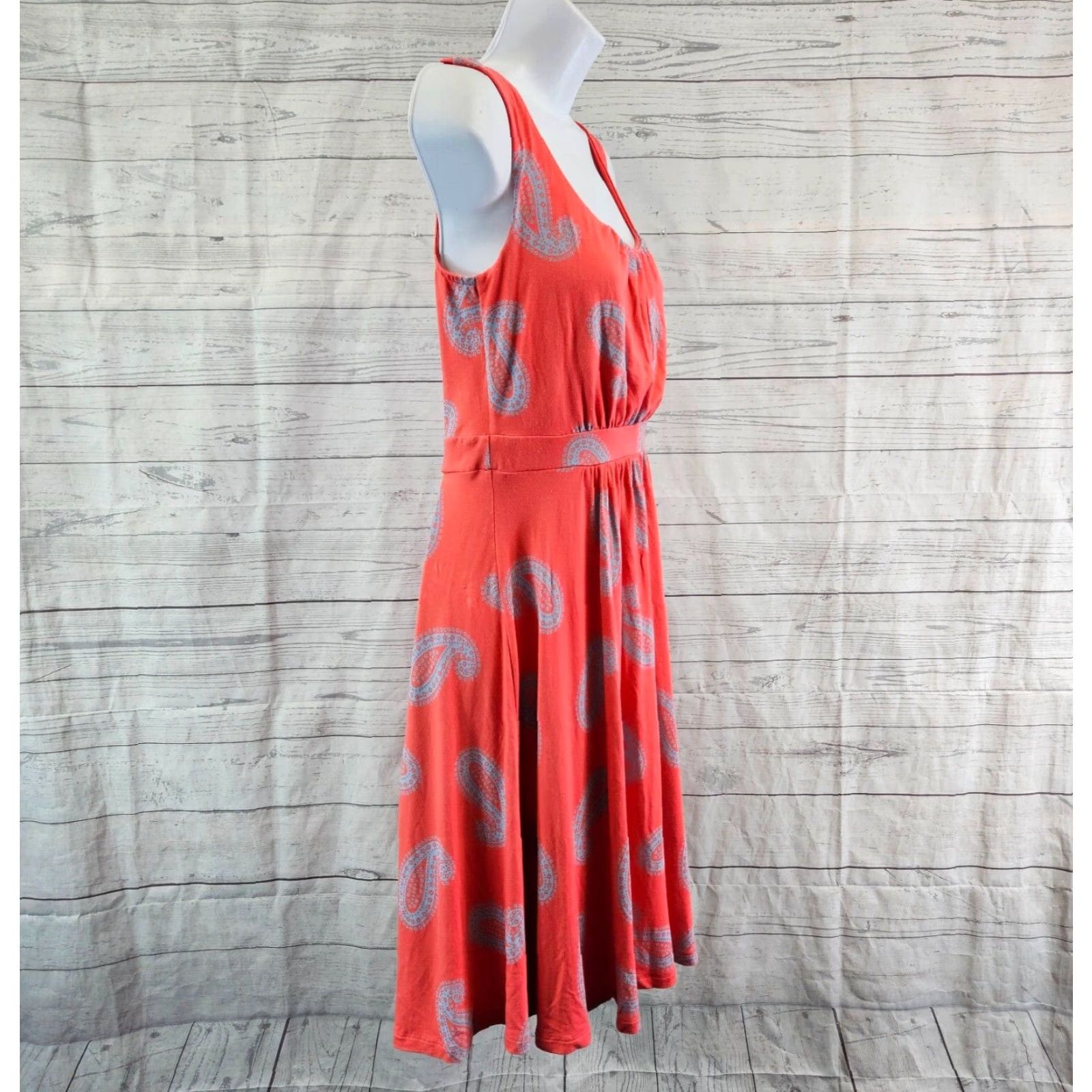 Boden Boden Womens Ella Dress Sz 6P Paisley Knit Sleeveless Scoop Neck Knee Length Pink Blue Jersey Knit Pattern Size M / US 6-8 / IT 42-44 - 3 Thumbnail