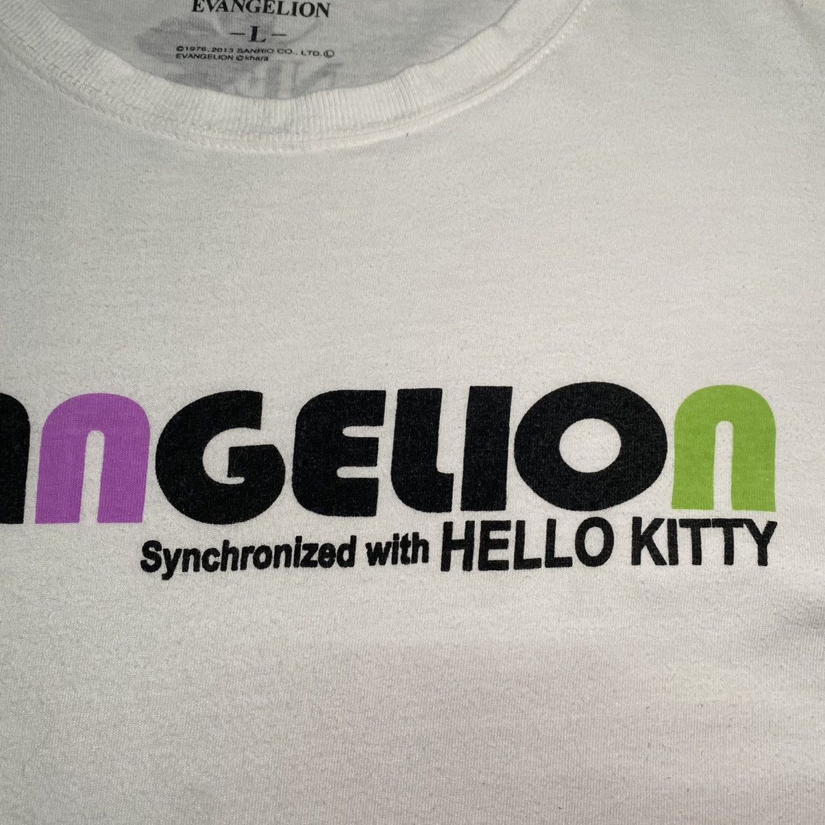 Anime EVANGELION SYNCHRONIZED WITH HELLO KITTY ANIME T SHIRT Size US L / EU 52-54 / 3 - 6 Thumbnail