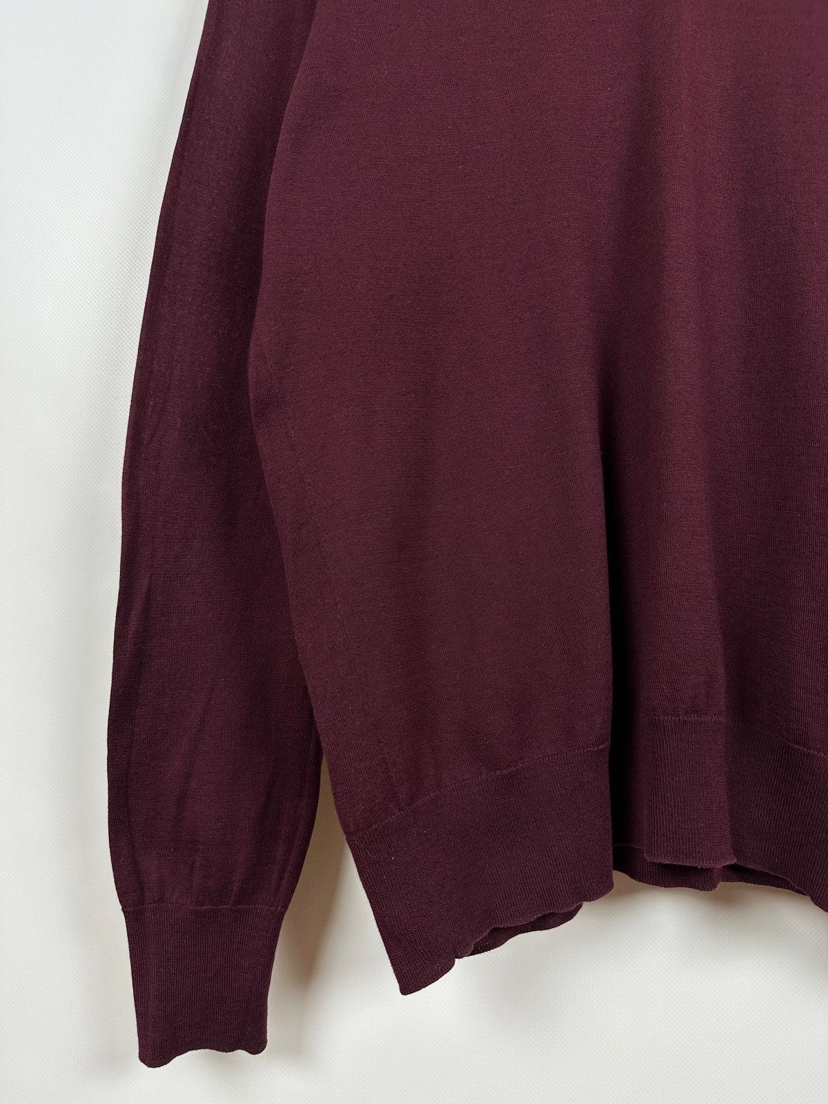 Dries Van Noten Dries Van Noten Burgundy V-Neck Lightweight Sweater Pullover Size US XL / EU 56 / 4 - 8 Thumbnail