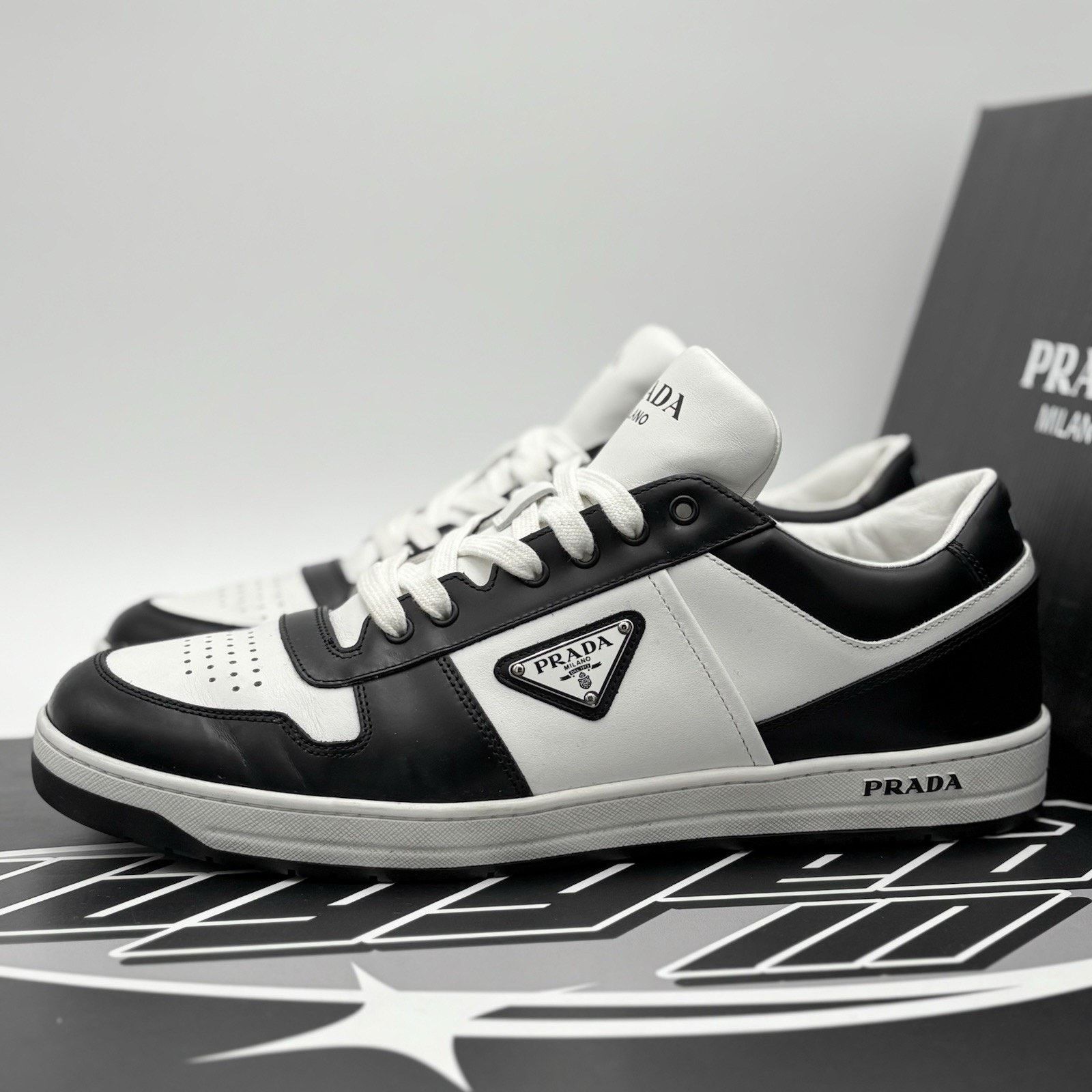 Prada Prada Downtown Low Leather ' Black White ' | SUPER CLEAN! Size US 12 / EU 45 - 1 Thumbnail